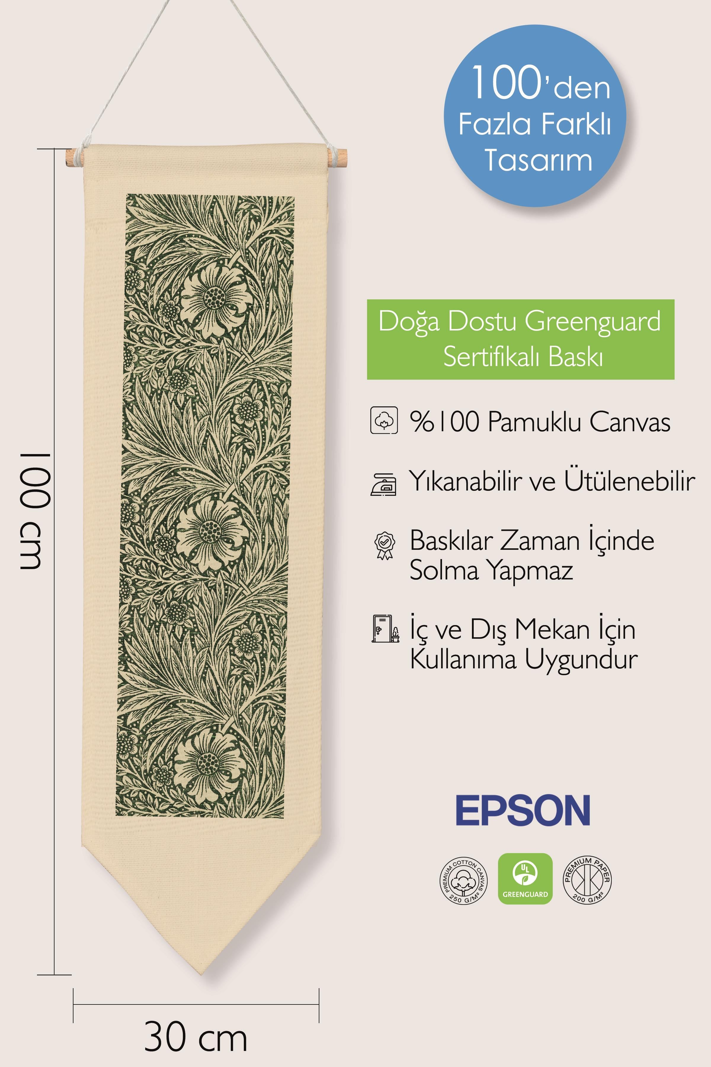 William Morisse Duvar Halısı, Sanat Serisi Dekor, 100cm Kanvas Flama Askılı Duvar Örtüsü NO:717