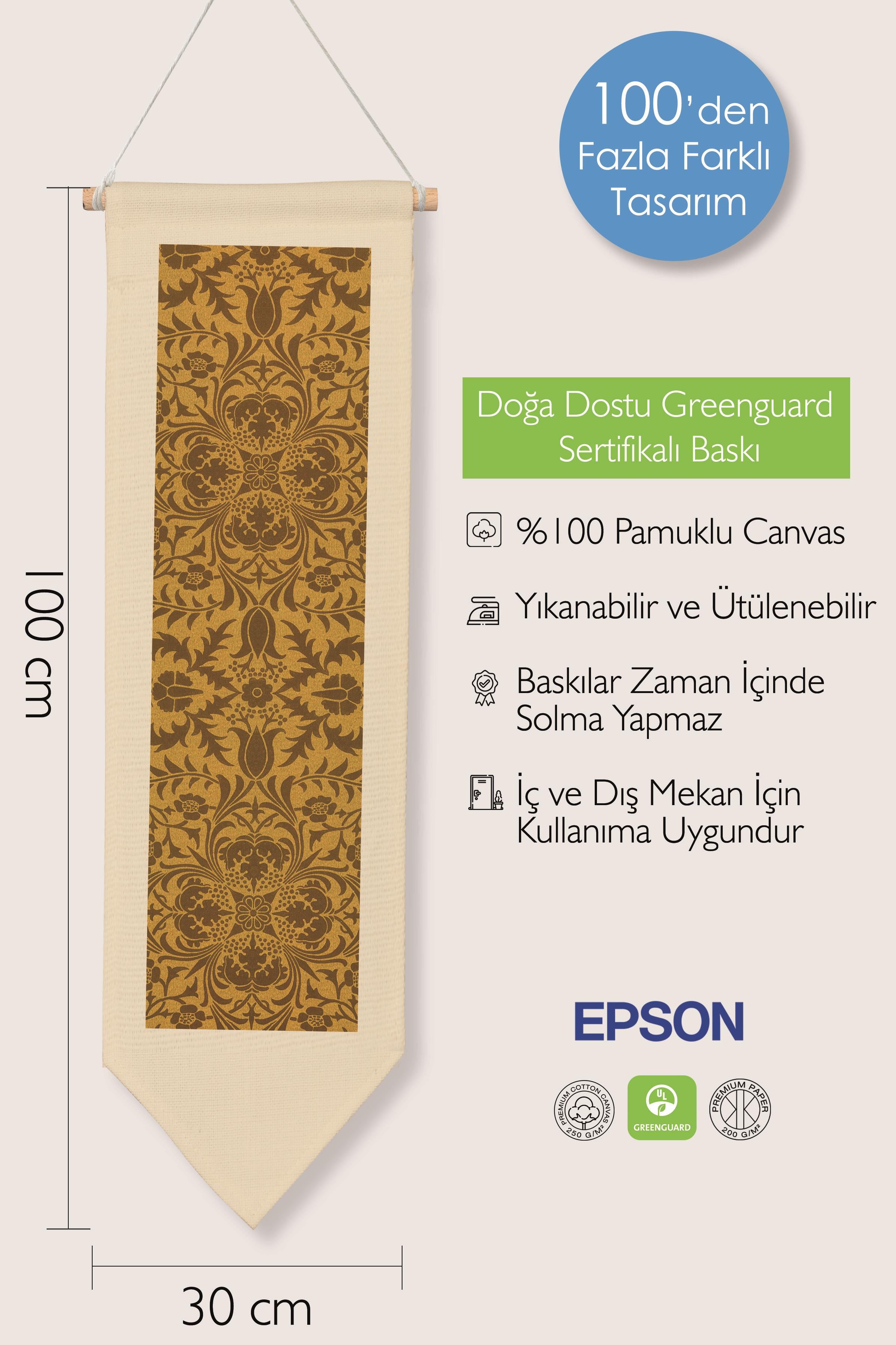 William Morisse Duvar Halısı, Sanat Serisi Dekor, 100cm Kanvas Flama Askılı Duvar Örtüsü NO:719