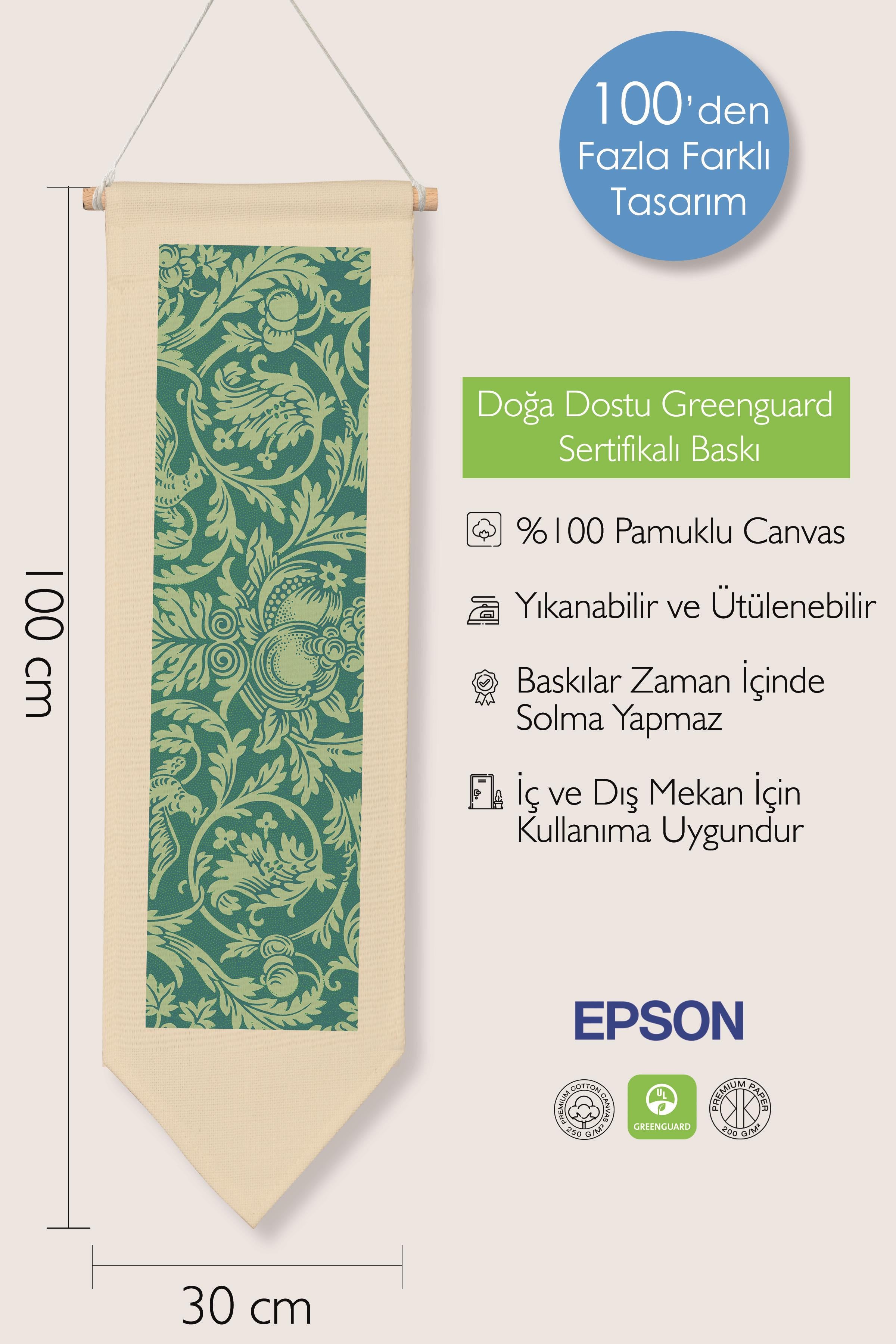 William Morisse Duvar Halısı, Sanat Serisi Dekor, 100cm Kanvas Flama Askılı Duvar Örtüsü NO:728