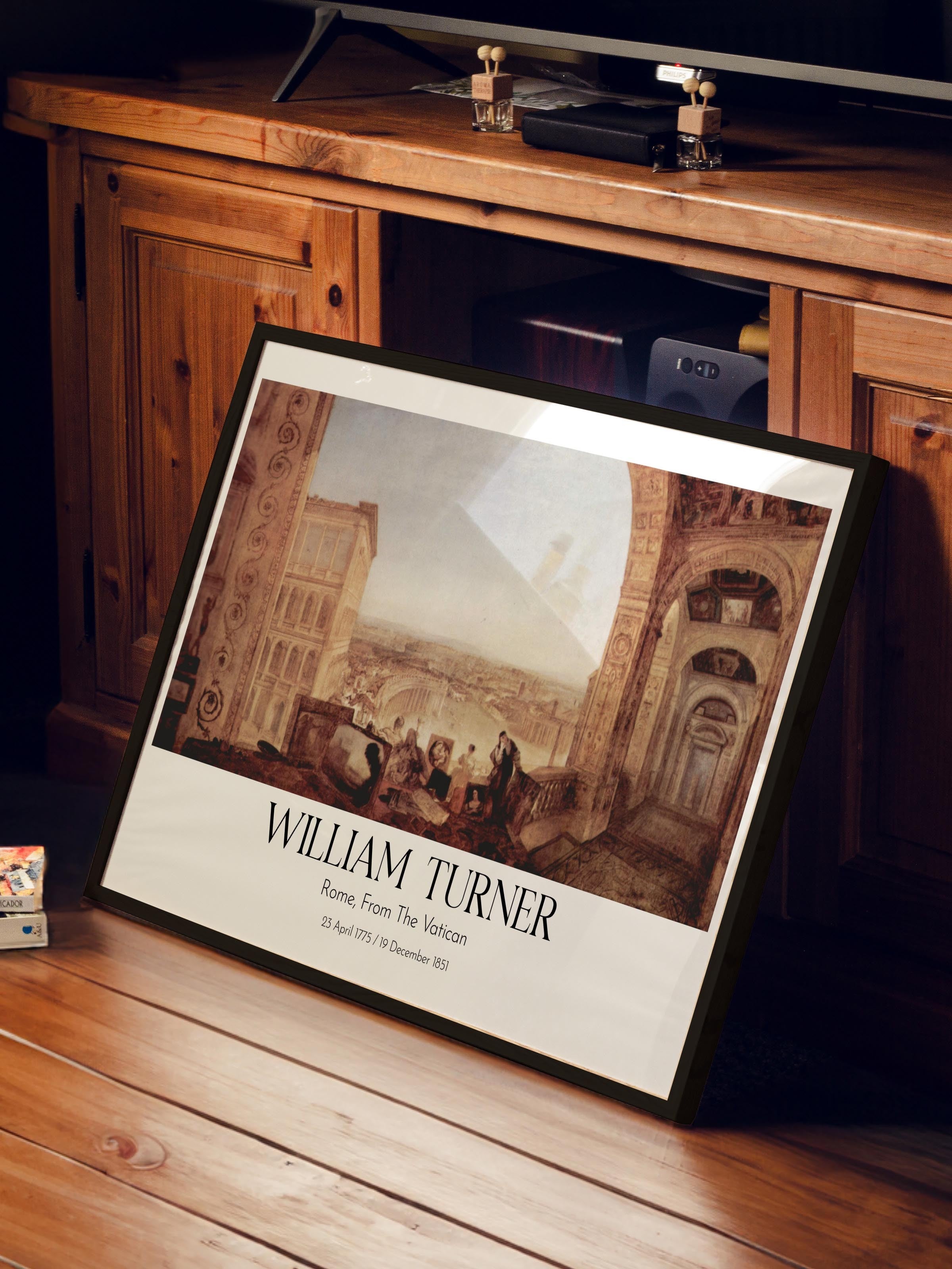 William Turner - Rome, From The Vatican, Siyah Çerçeveli Tablo, Sanat Serisi NO:112471