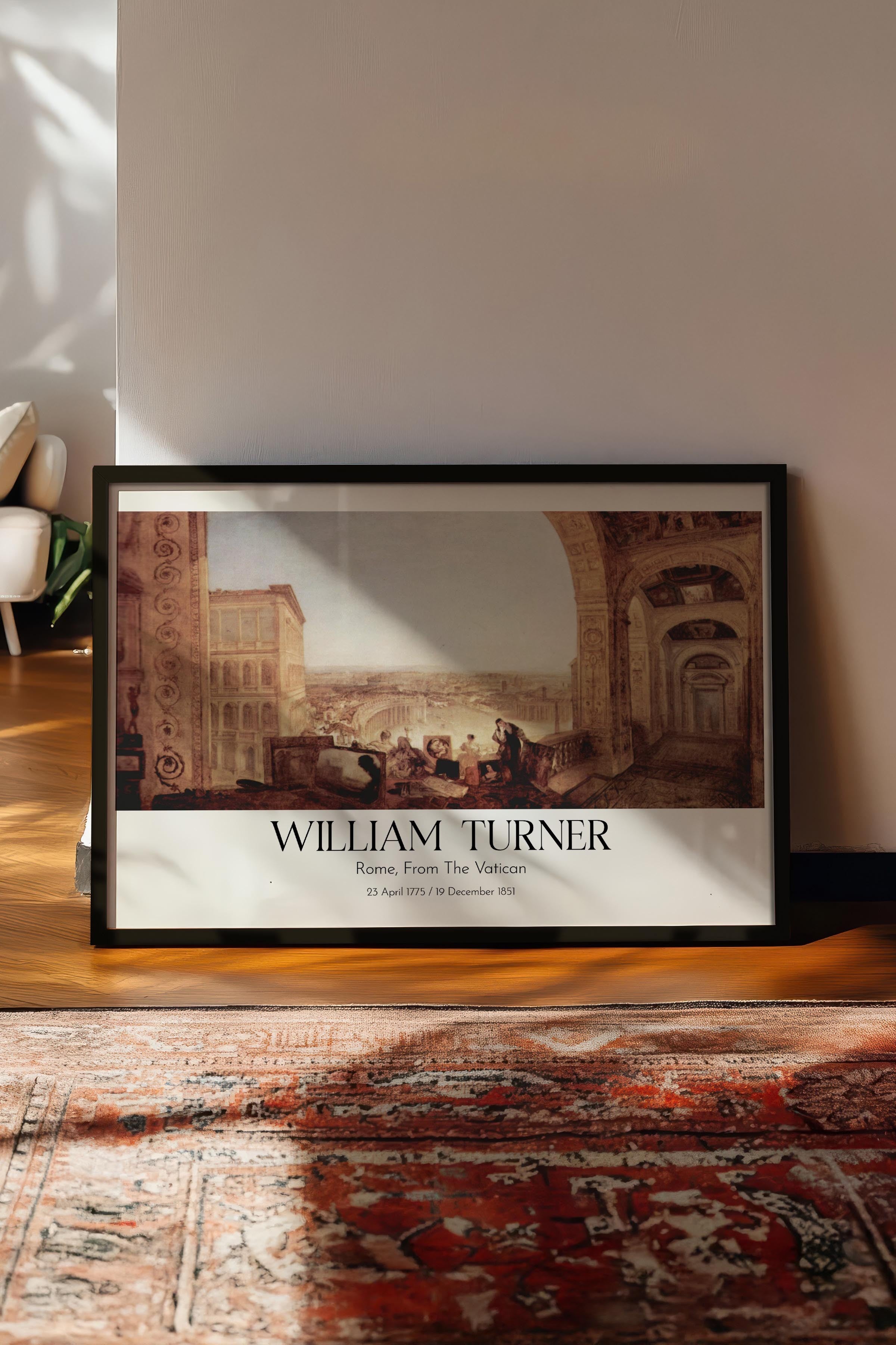 William Turner - Rome, From The Vatican, Siyah Çerçeveli Tablo, Sanat Serisi NO:112471