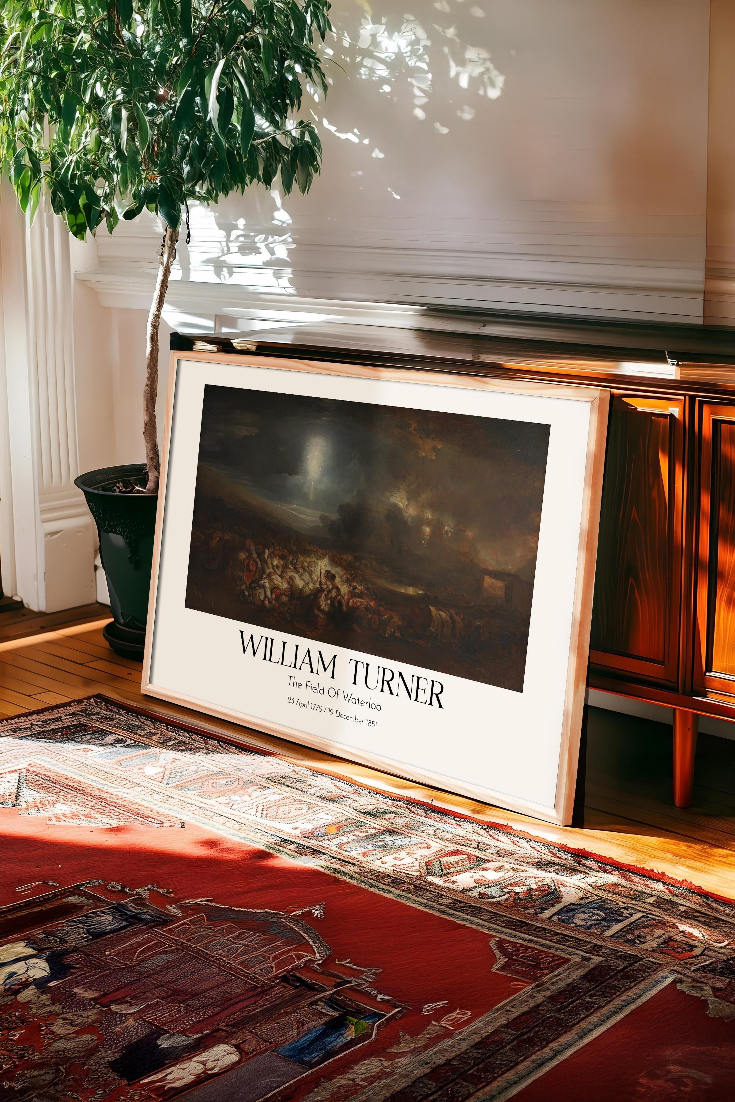 William Turner - The Field Of Waterloo, Ahşap Çerçeveli Tablo, Sanat Serisi NO:112474