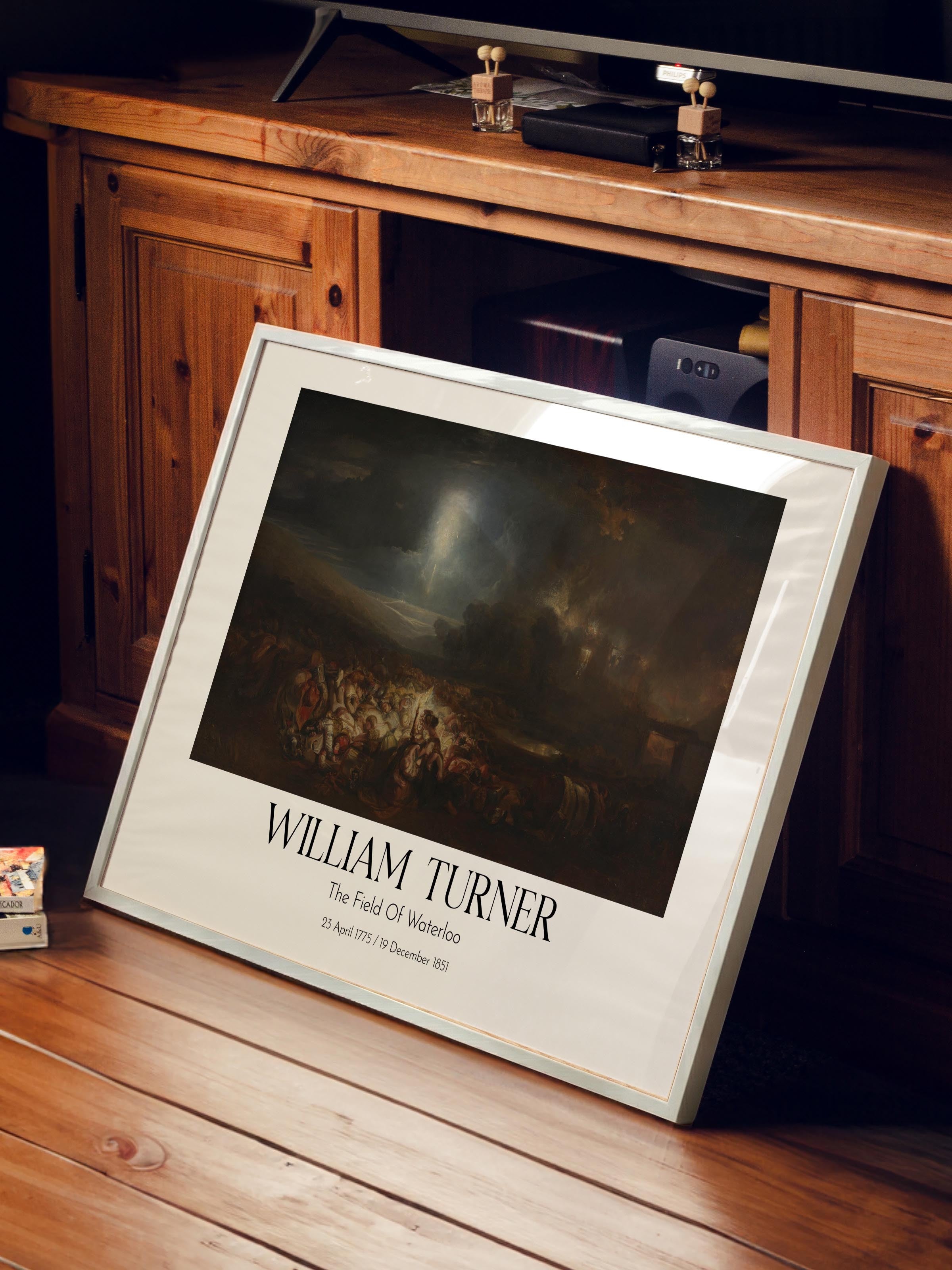 William Turner - The Field Of Waterloo, Beyaz Çerçeveli Tablo, Sanat Serisi NO:112474