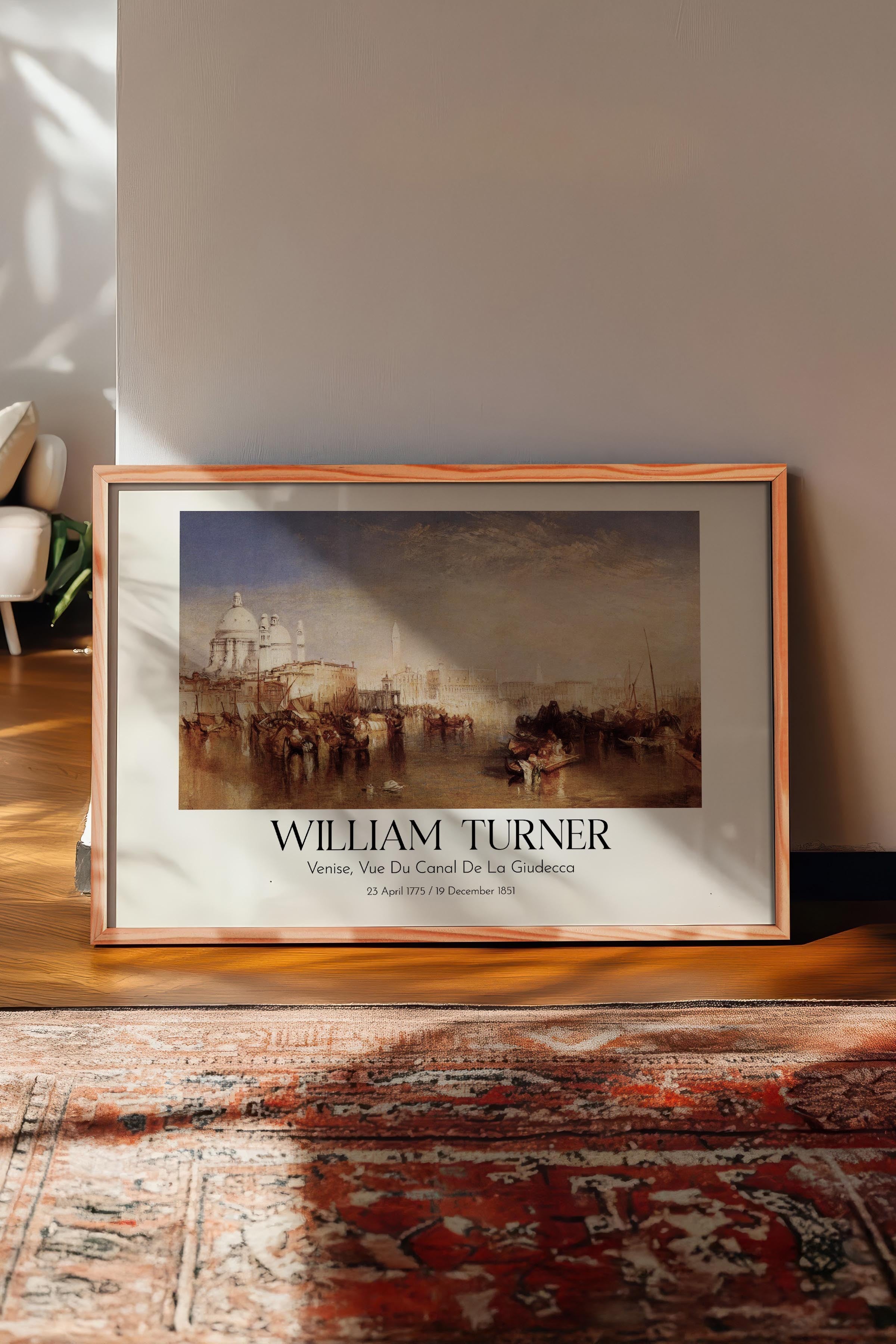 William Turner - Venise, Vue Du Canal De La Giudecca, Ahşap Çerçeveli Tablo, Sanat Serisi NO:112477