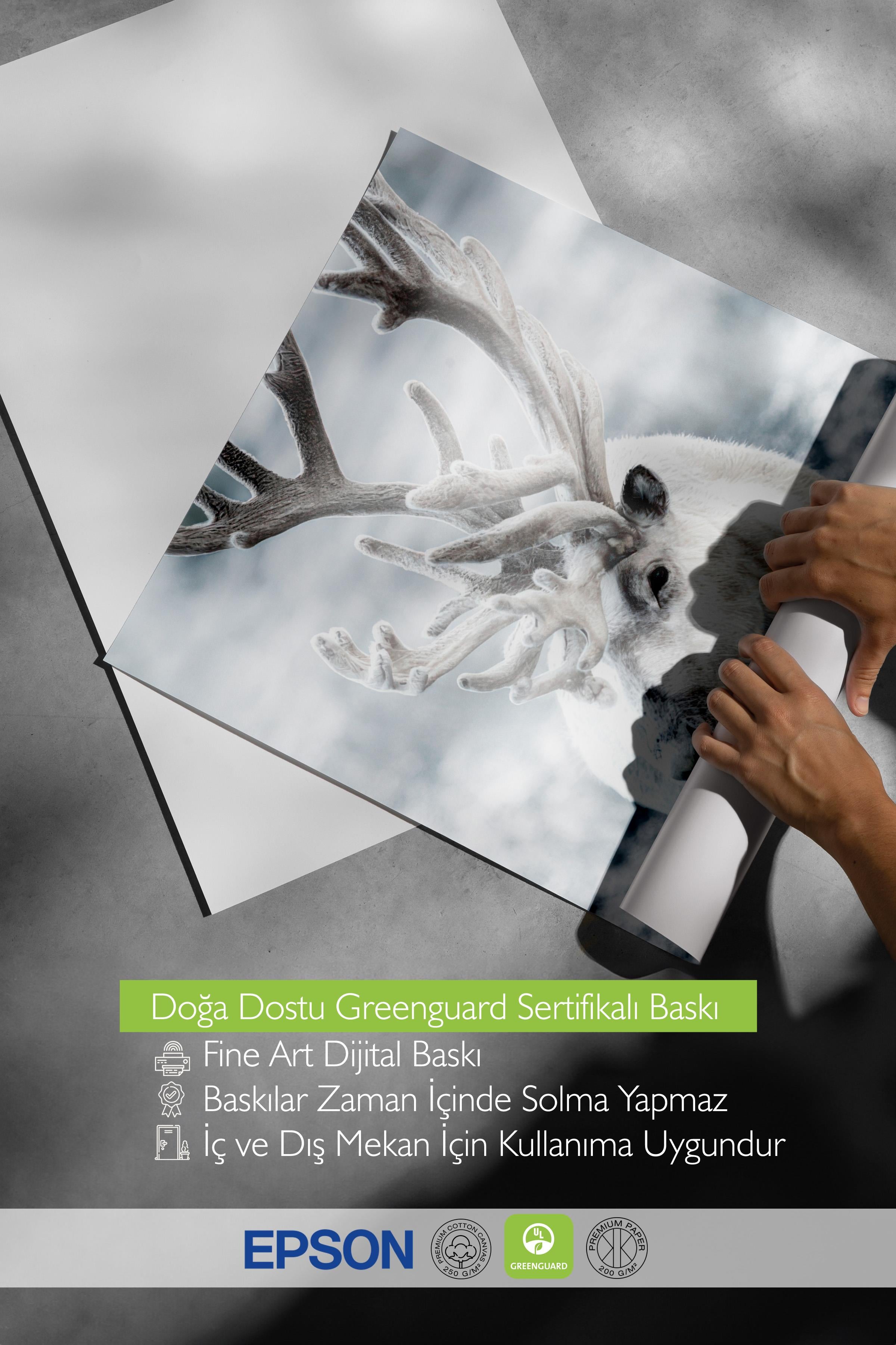 Winter Reindeer Poster, Çerçevesiz Duvar Posteri, Yılbaşı Duvar Tablosu Comfort Serisi NO:108509