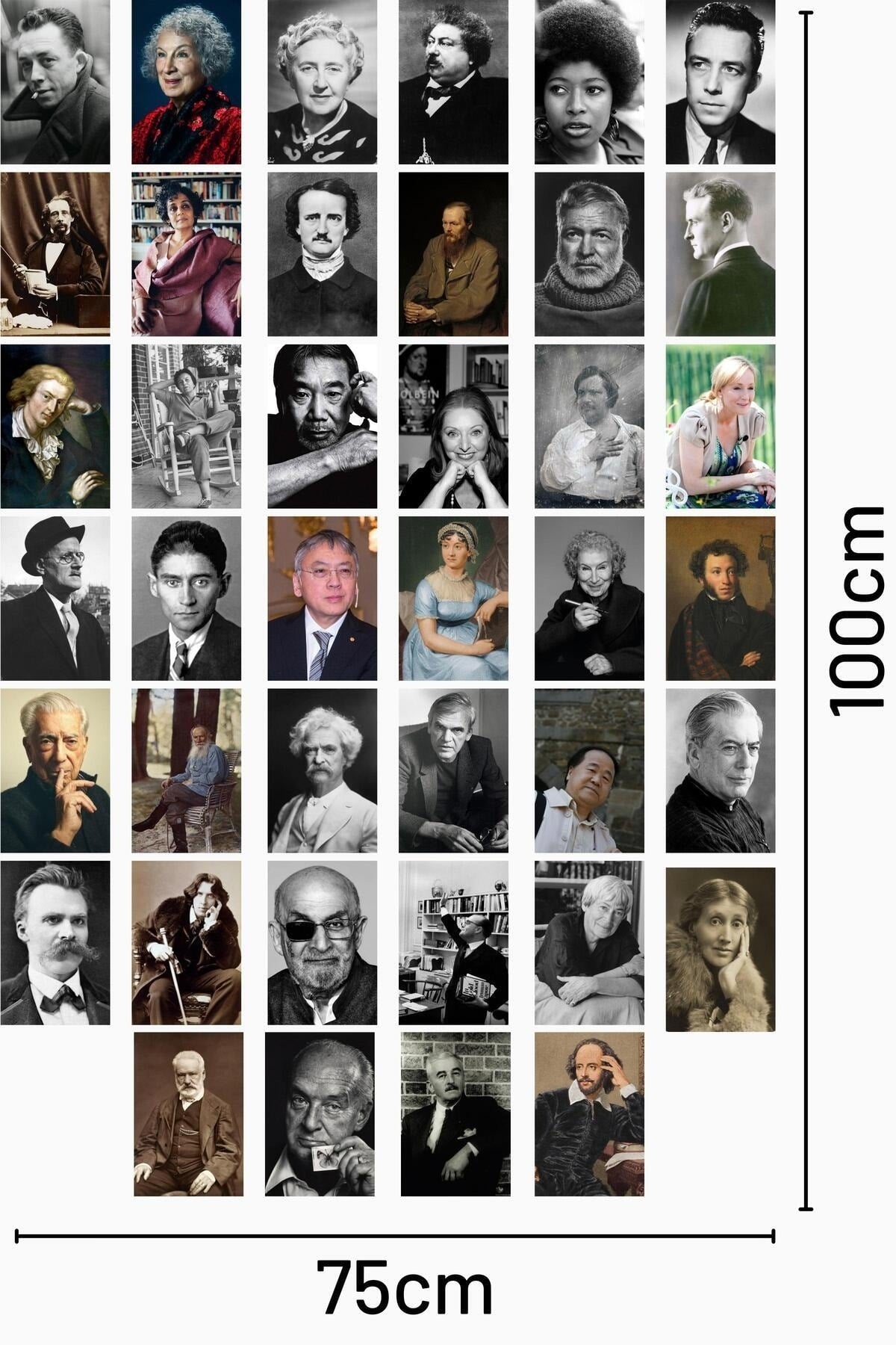 Yabancı Yazarlar Kolaj Seti, Poster Seti, Yazarlar Duvar Posteri Bant Hediyeli - 40 Adet 10*15cm
