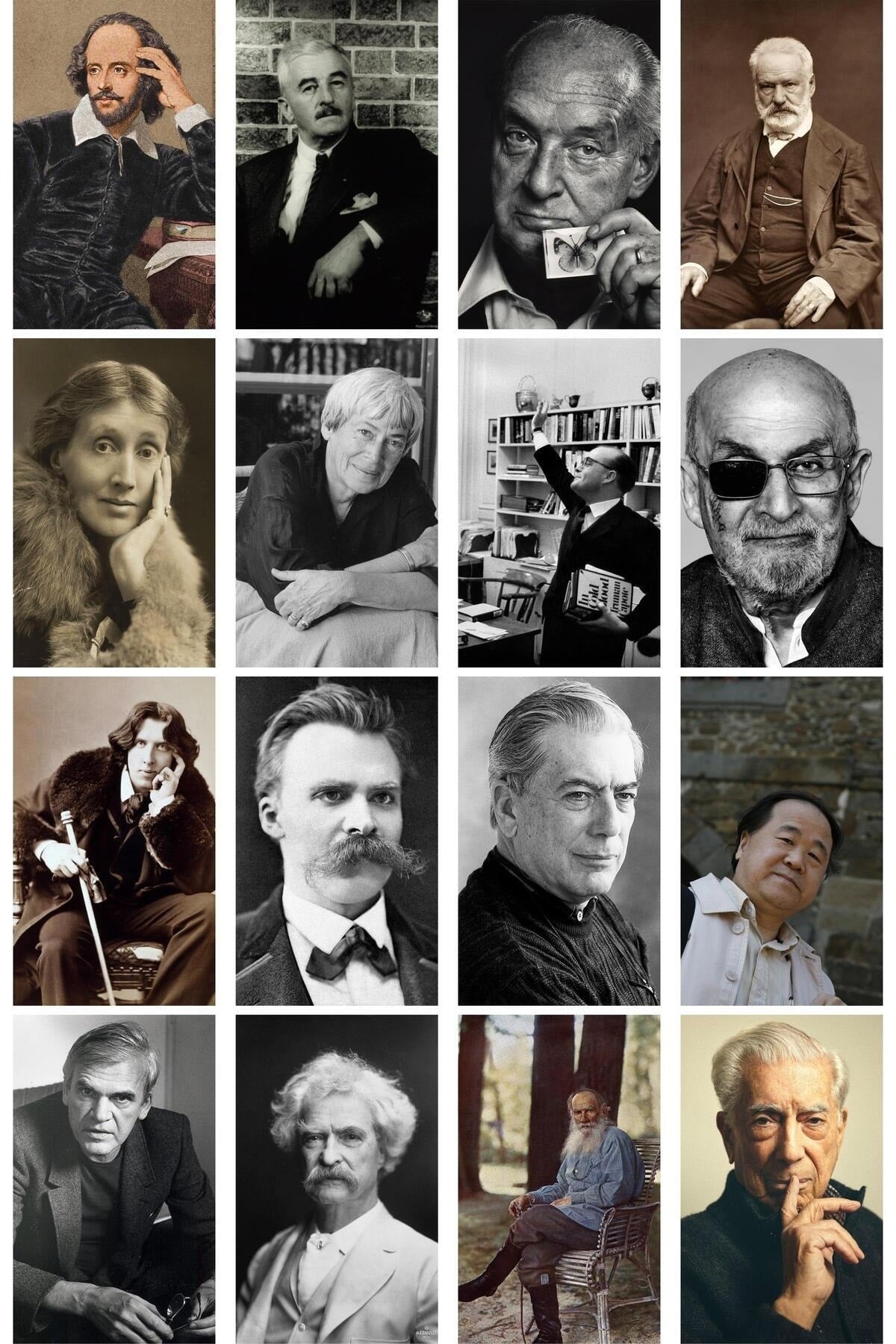 Yabancı Yazarlar Kolaj Seti, Poster Seti, Yazarlar Duvar Posteri Bant Hediyeli - 40 Adet 10*15cm