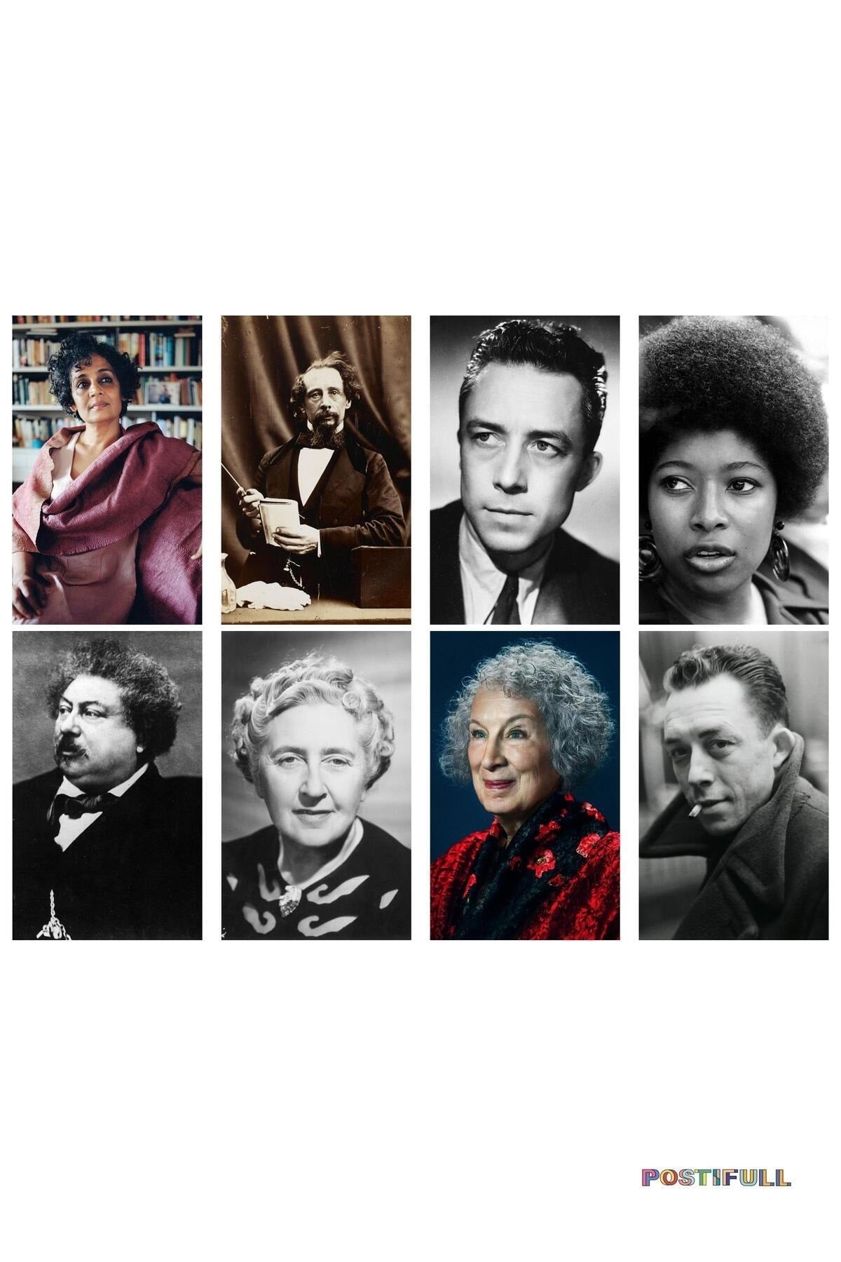 Yabancı Yazarlar Kolaj Seti, Poster Seti, Yazarlar Duvar Posteri Bant Hediyeli - 40 Adet 10*15cm