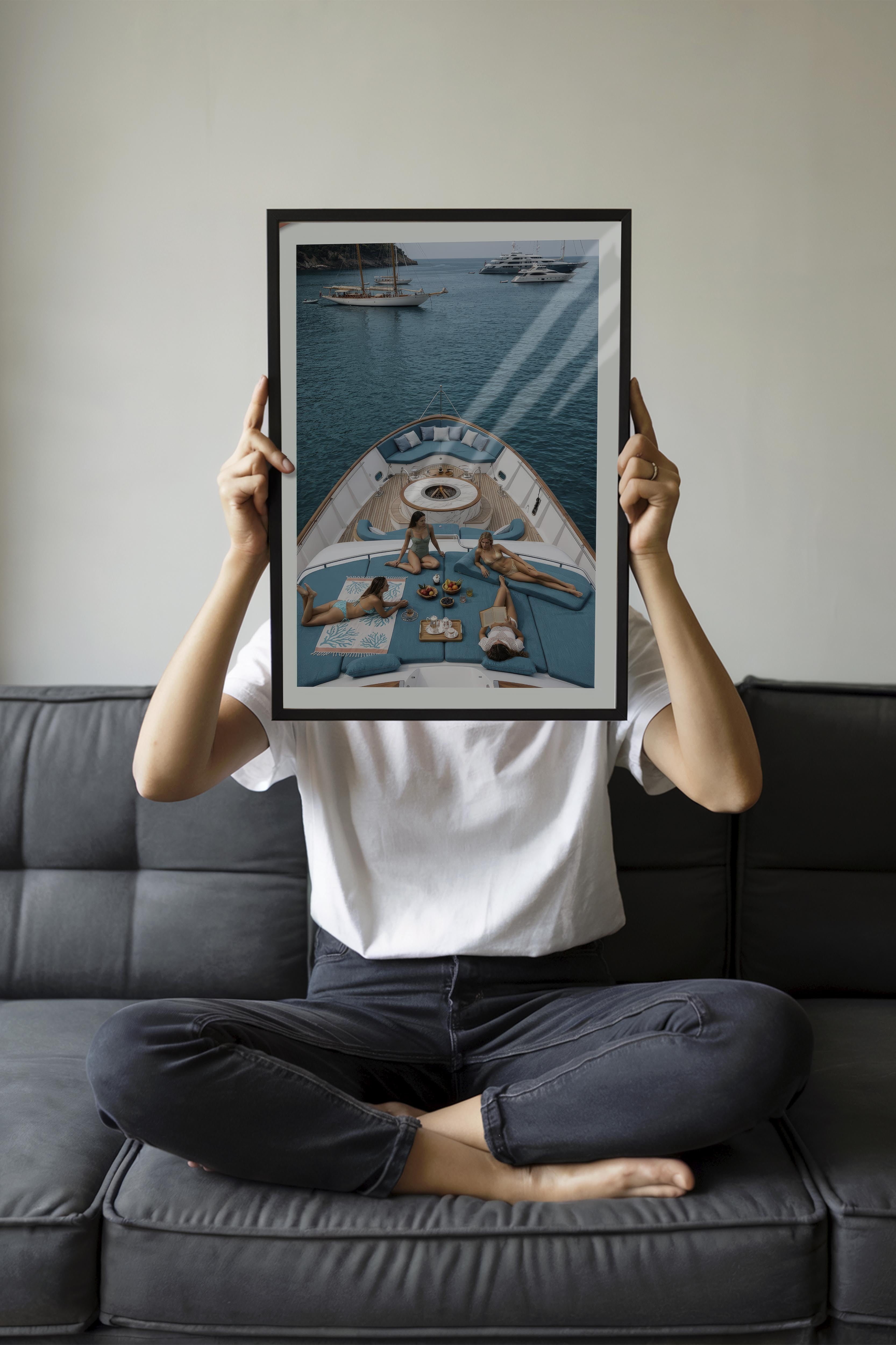 Yat ve Deniz Posteri, Siyah Çerçeveli Poster, Old Money Serisi, NO:113191