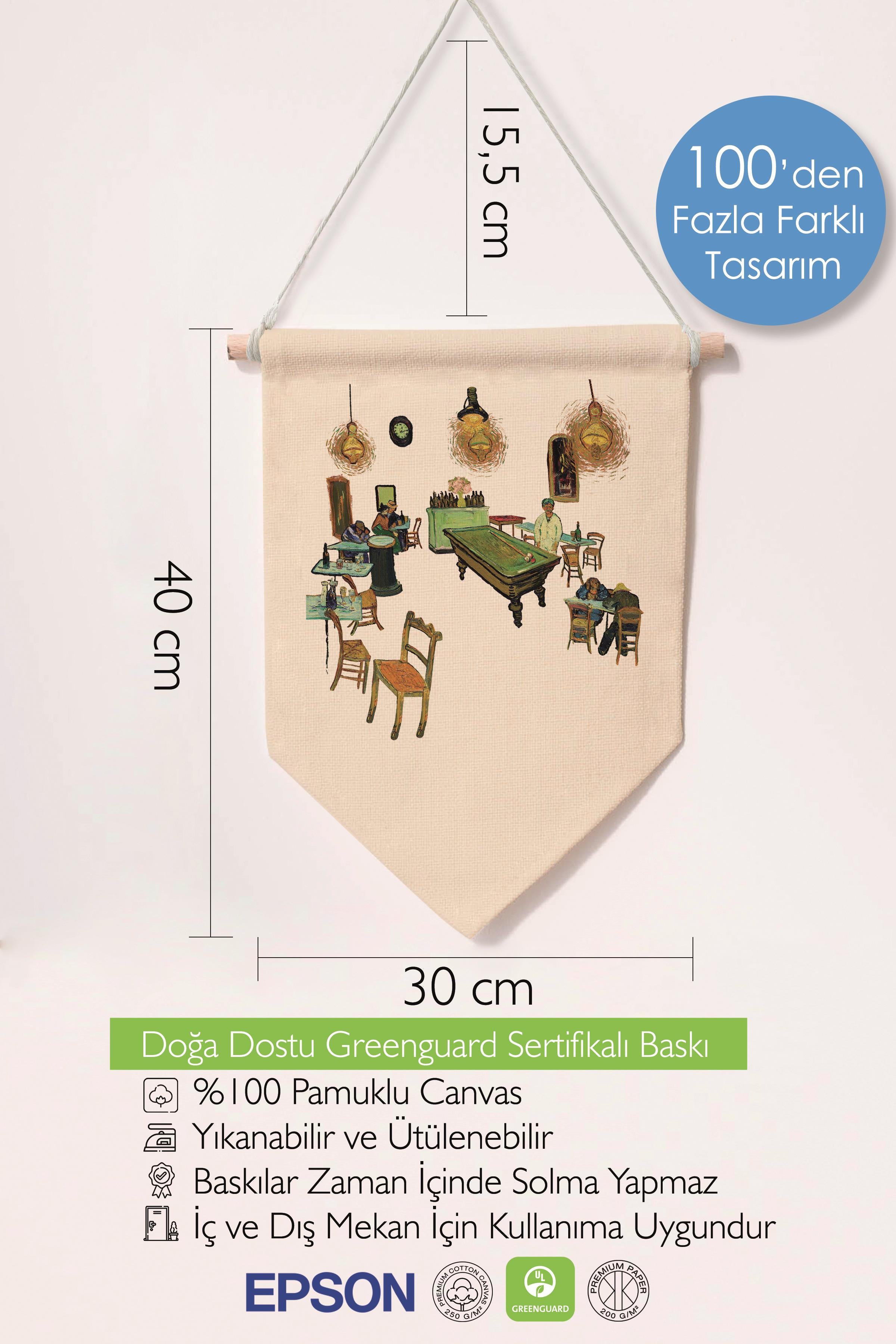 Yatak Odası Pinterest Duvar Dekoru, Van Gogh Sanat Serisi, Kanvas Flama Askılı Duvar Örtüsü NO:411