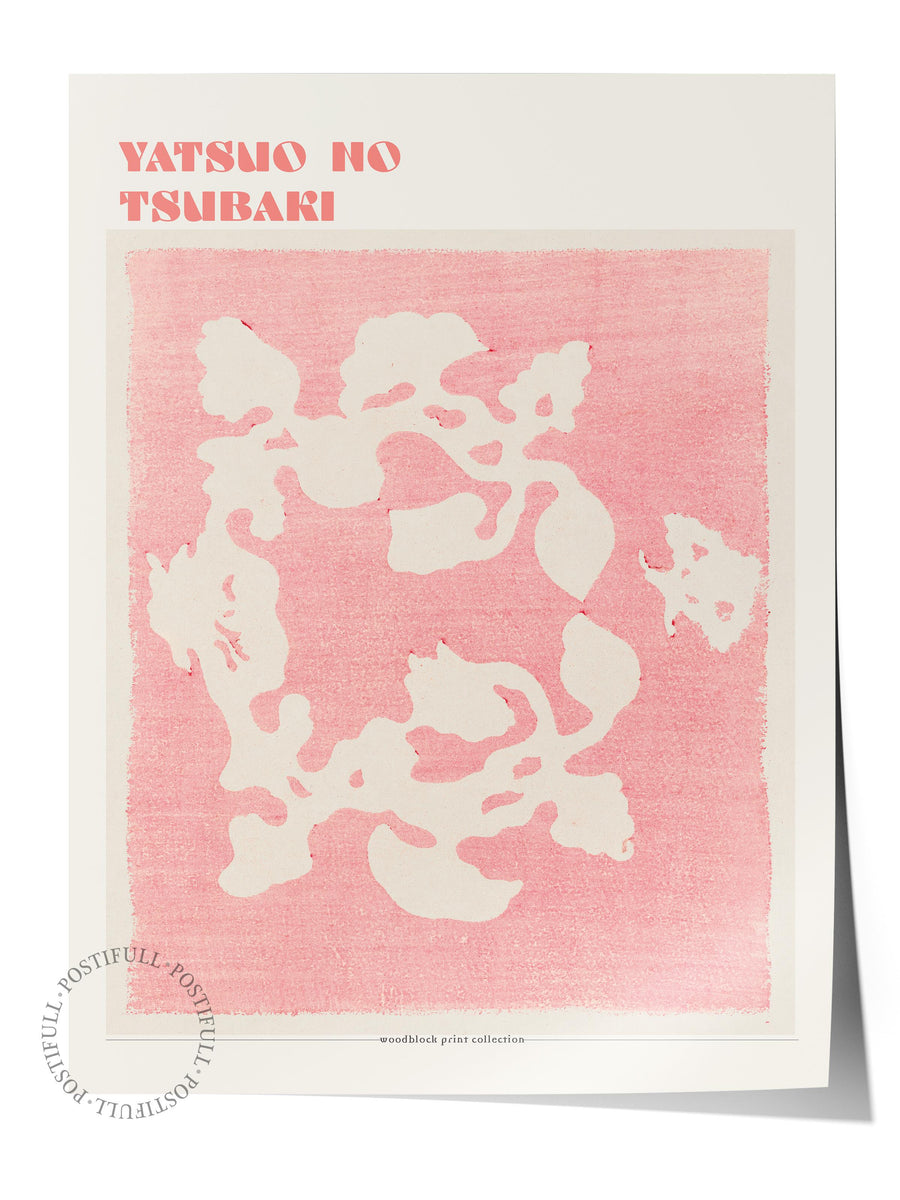 Farklı Tonlarda YATSUO NO TSUBAKI Modern Sanat Çerçevesiz Poster