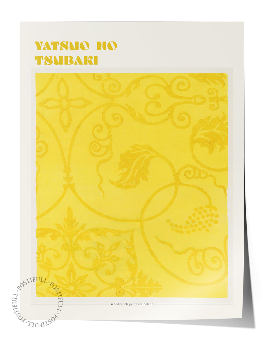 Farklı Tonlarda YATSUO NO TSUBAKI Modern Sanat Çerçevesiz Poster