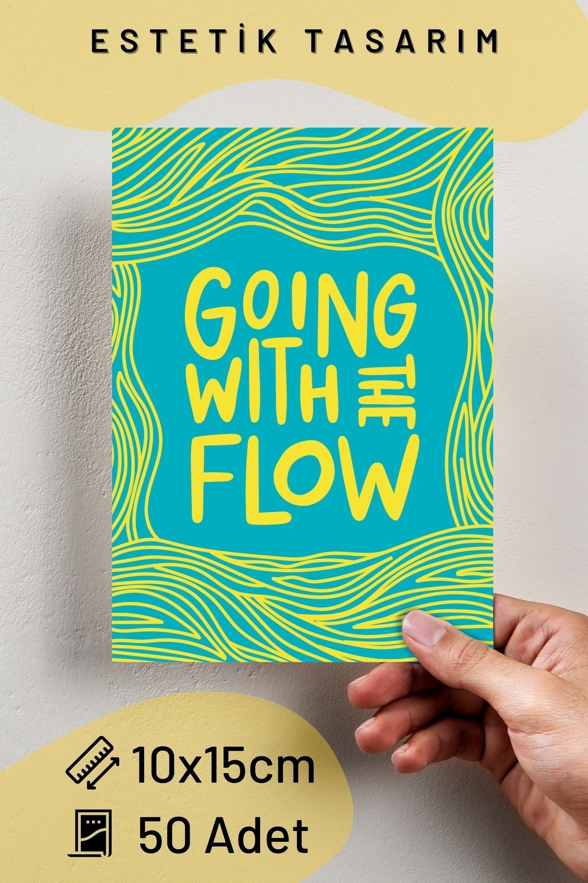 Yazı Sanatı,karışık Renkli,motivasyon Yazılı 50 Adet 10*15 Cm Kolaj Seti, Bant Hediyeli Kutulu Set