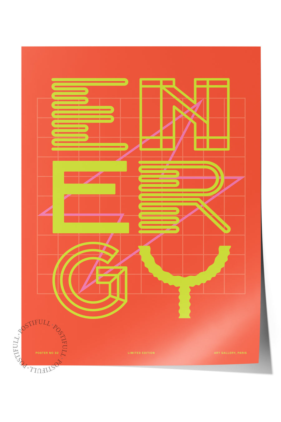 ENERGY Yazı Sanatı Çerçevesiz Poster