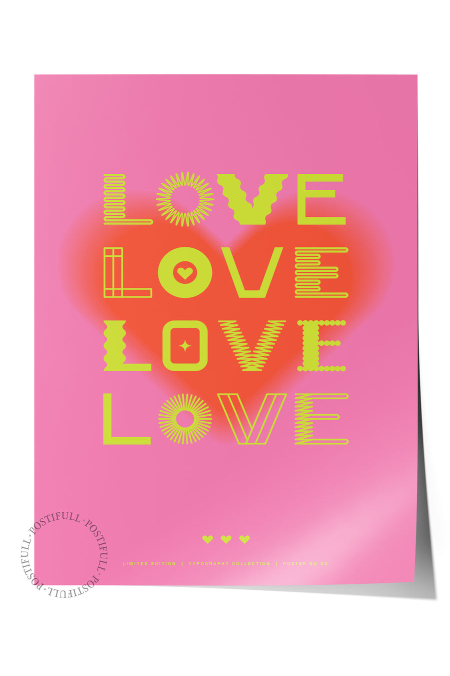 LOVE LOVE LOVE LOVE Yazı Sanatı Çerçevesiz Poster