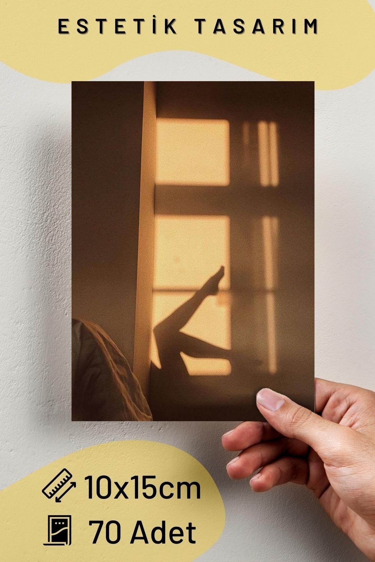 Yeşil Kahverengi Boho Poster Seti - Arkası Yapışkanlı Kolaj Seti - 70 Adet 10cm*15cm - Kutulu Set