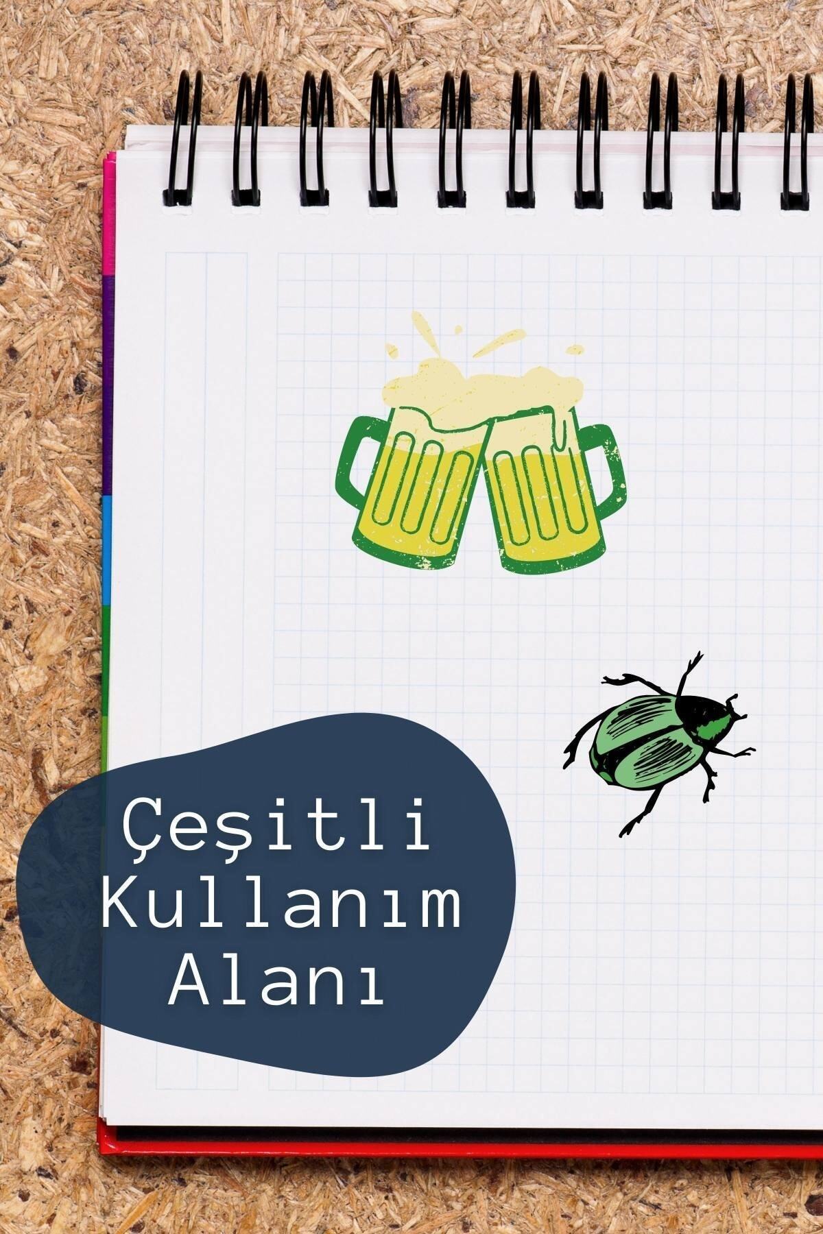 Yeşil Temalı Sticker Seti - 19 Adet Etiket Seti- Telefon, Tablet, Defter Laptop Uyumlu Etiket