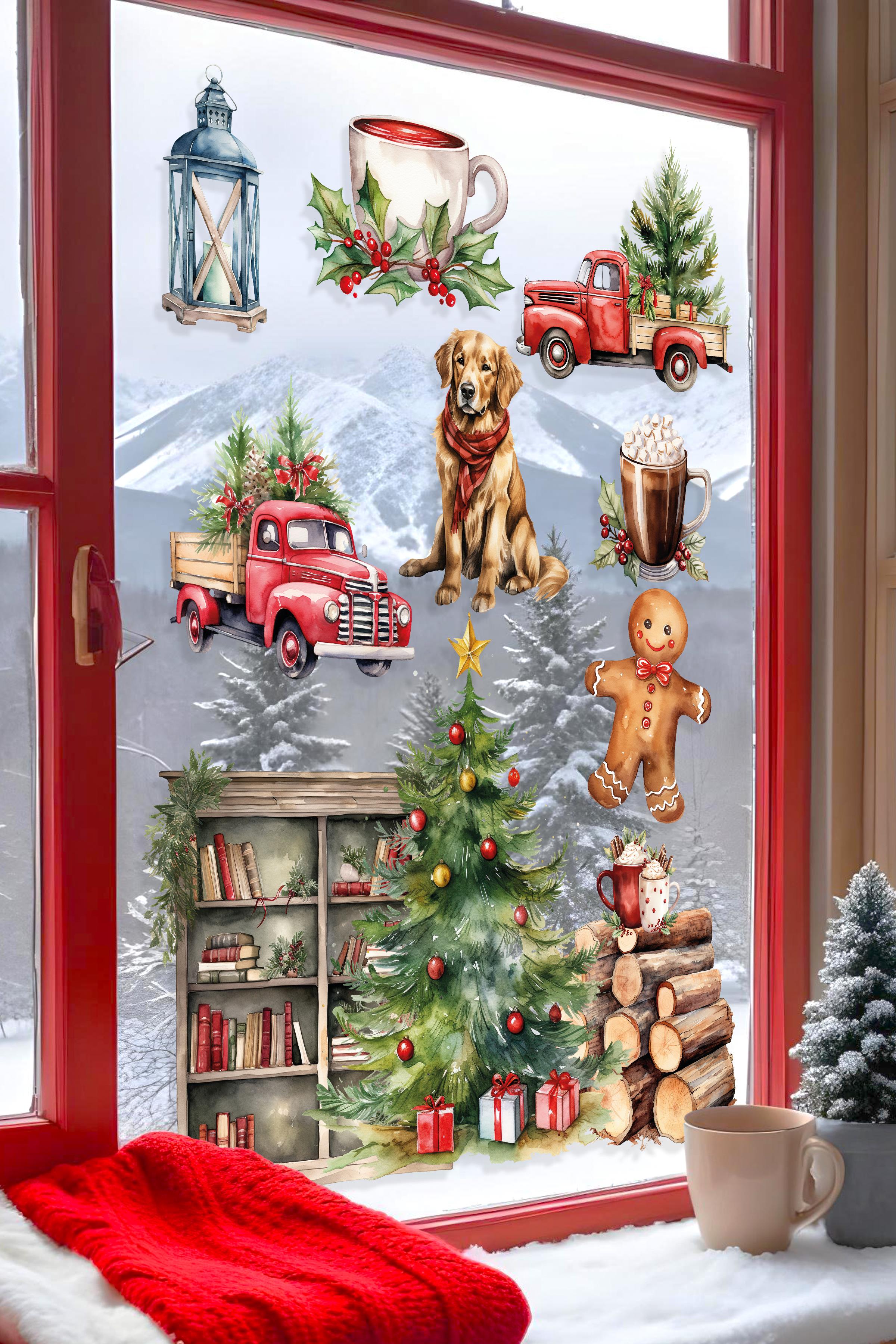 Yılbaşı Duvar Stickerı, Yılbaşı Süsü, Yılbaşı Dekoru, Yapışkanlı Duvar Stickerı, Yılbaşı Dekorasyon