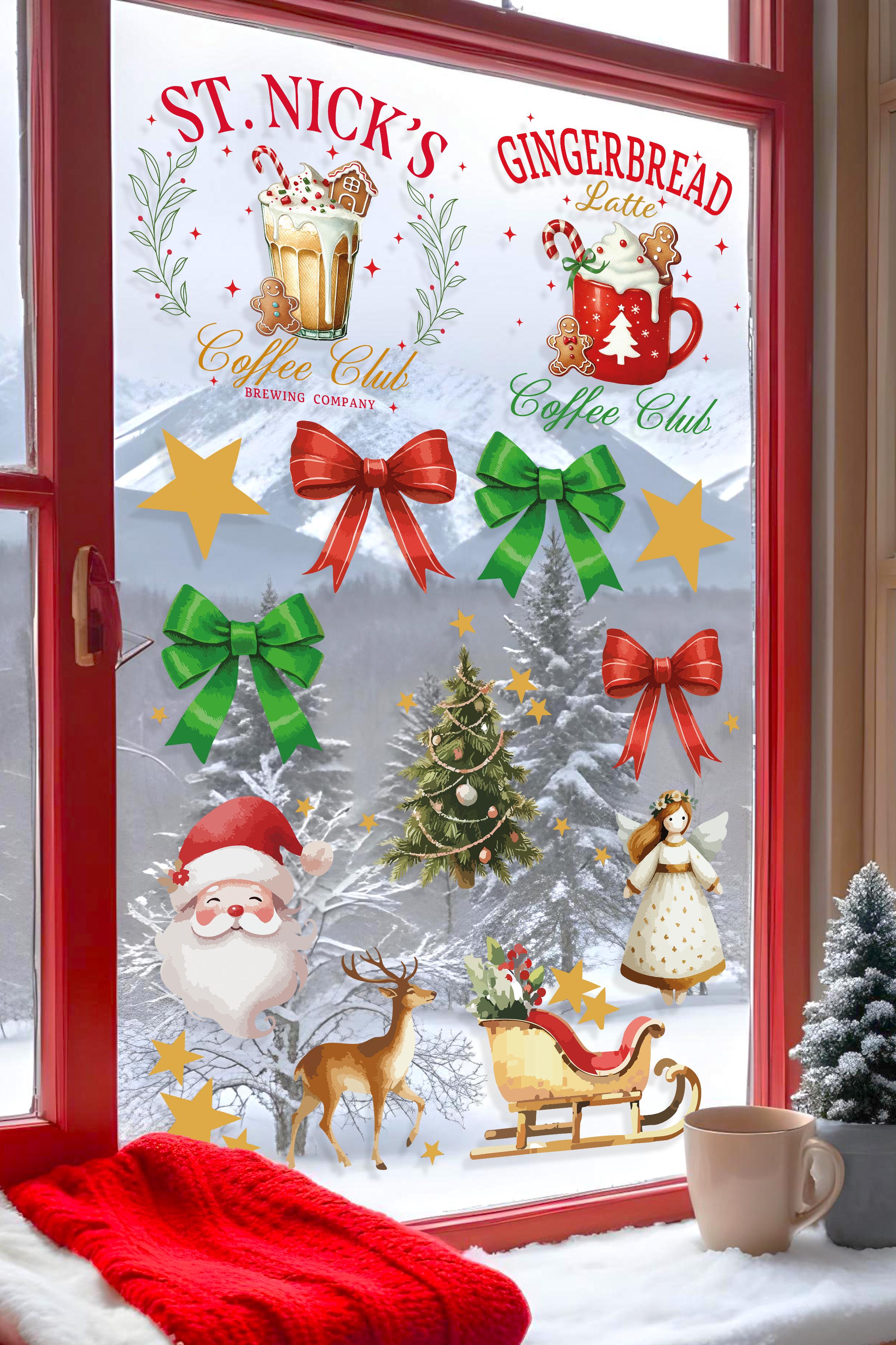 Yılbaşı Duvar Stickerı, Yılbaşı Süsü, Yılbaşı Dekoru, Yapışkanlı Duvar Stickerı, Yılbaşı Dekorasyon