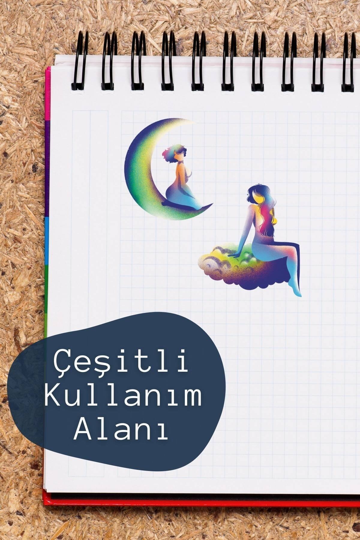 Yoga Temalı Sticker Seti - 24 Adet Etiket Seti- Telefon, Tablet, Defter Laptop Uyumlu Etiket