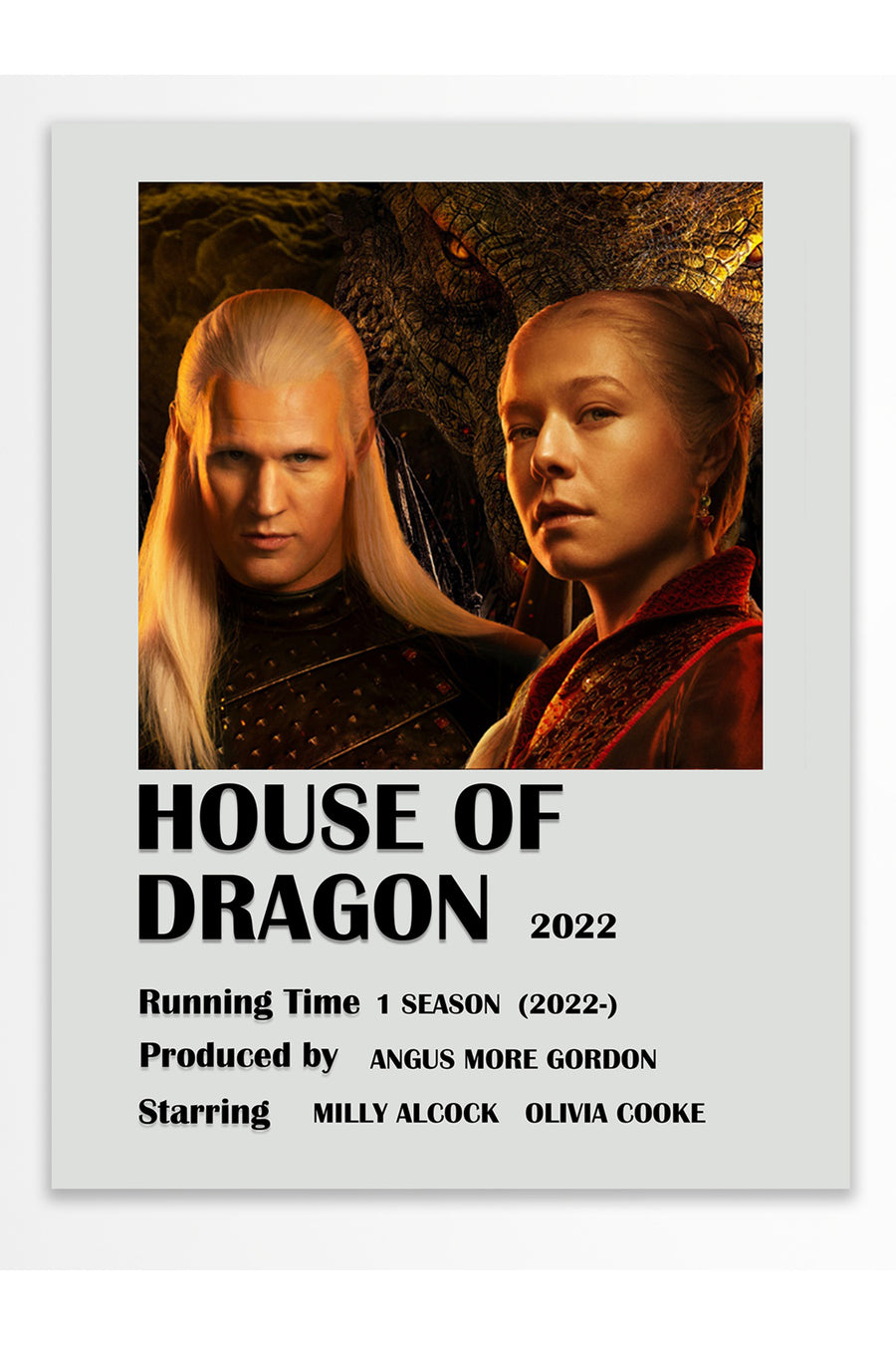 HOUSE OF DRAGON Film Çerçevesiz Poster