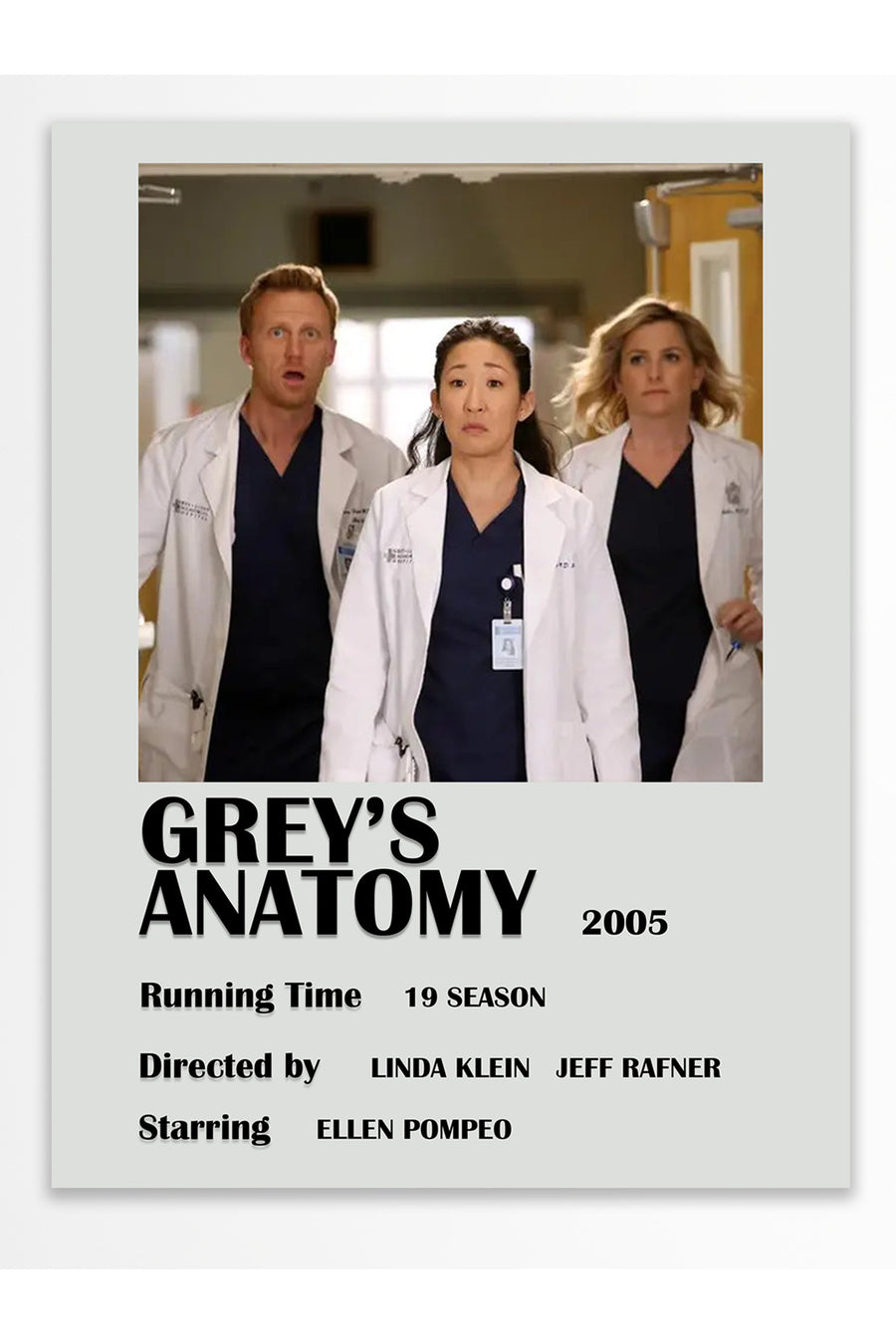 GREY'S ANATOMY Film Çerçevesiz Poster