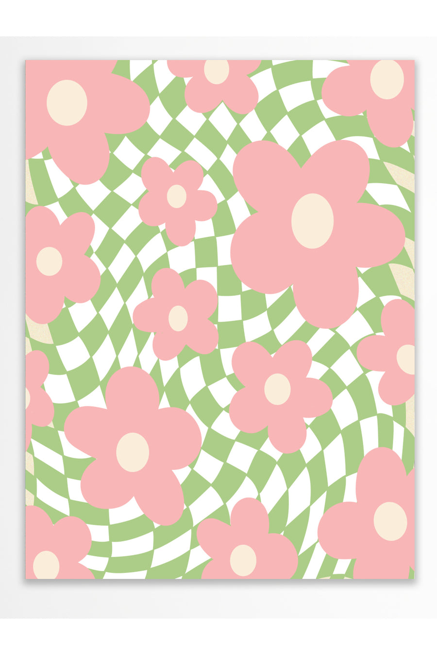 Op Art Çiçek Motifleri Çerçevesiz Poster