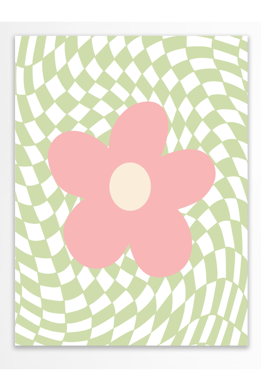 Çiçek ve Geometrik Desen Çerçevesiz Poster