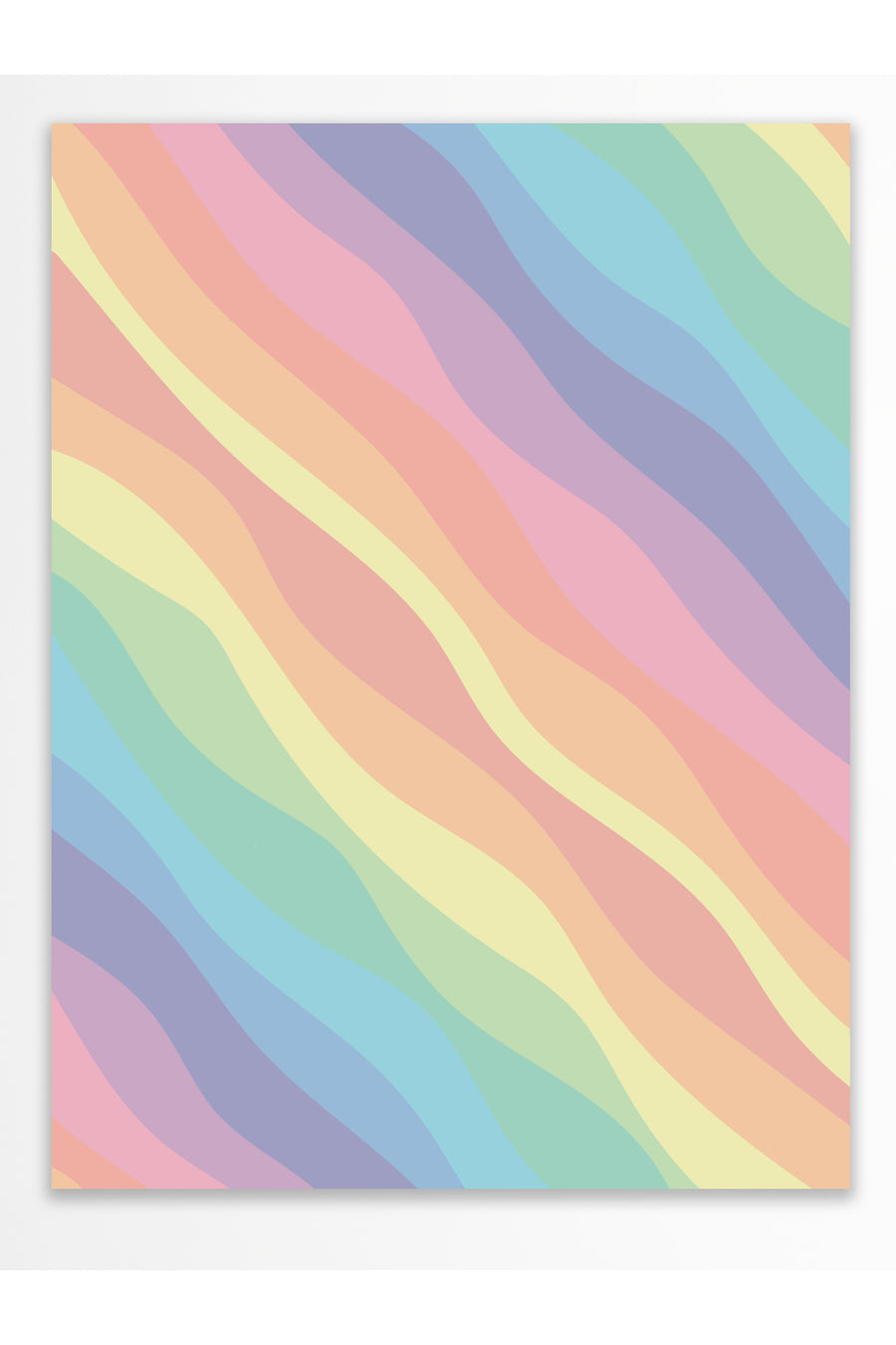 Dalgalı Pastel Şeritler Pastel Tonlar Çerçevesiz Poster