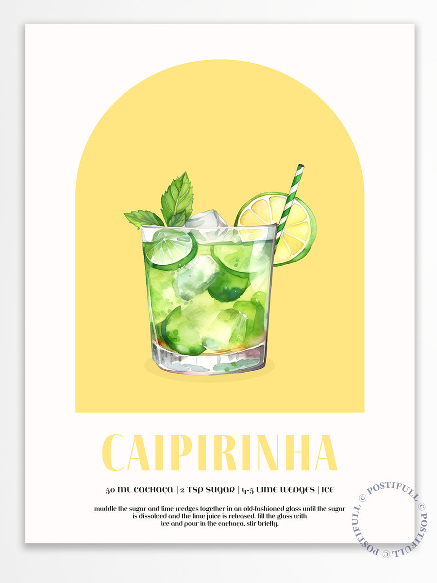 Kokteyl Temalı Duvar Posteri - Caipirinha