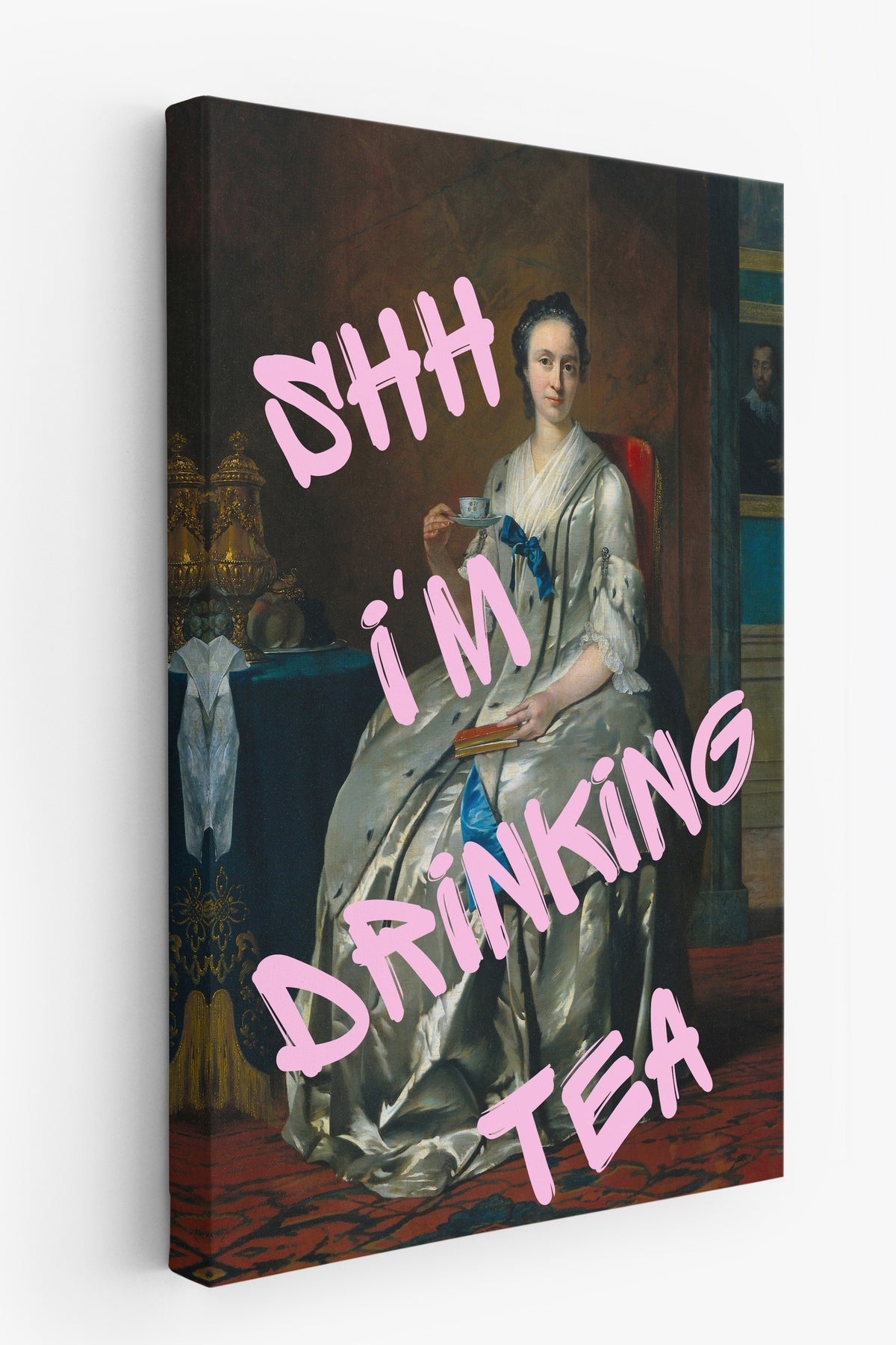 SHH I'M DRINKING TEA Alternatif Sanat Kanvas Tablo