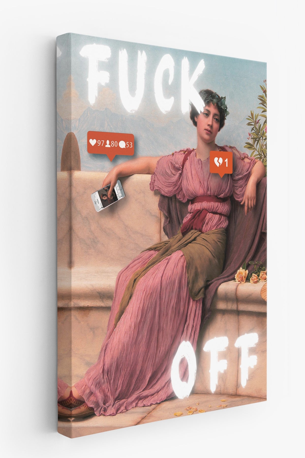 Farklı Tonlarda FUCK OFF Alternatif Sanat Kanvas Tablo