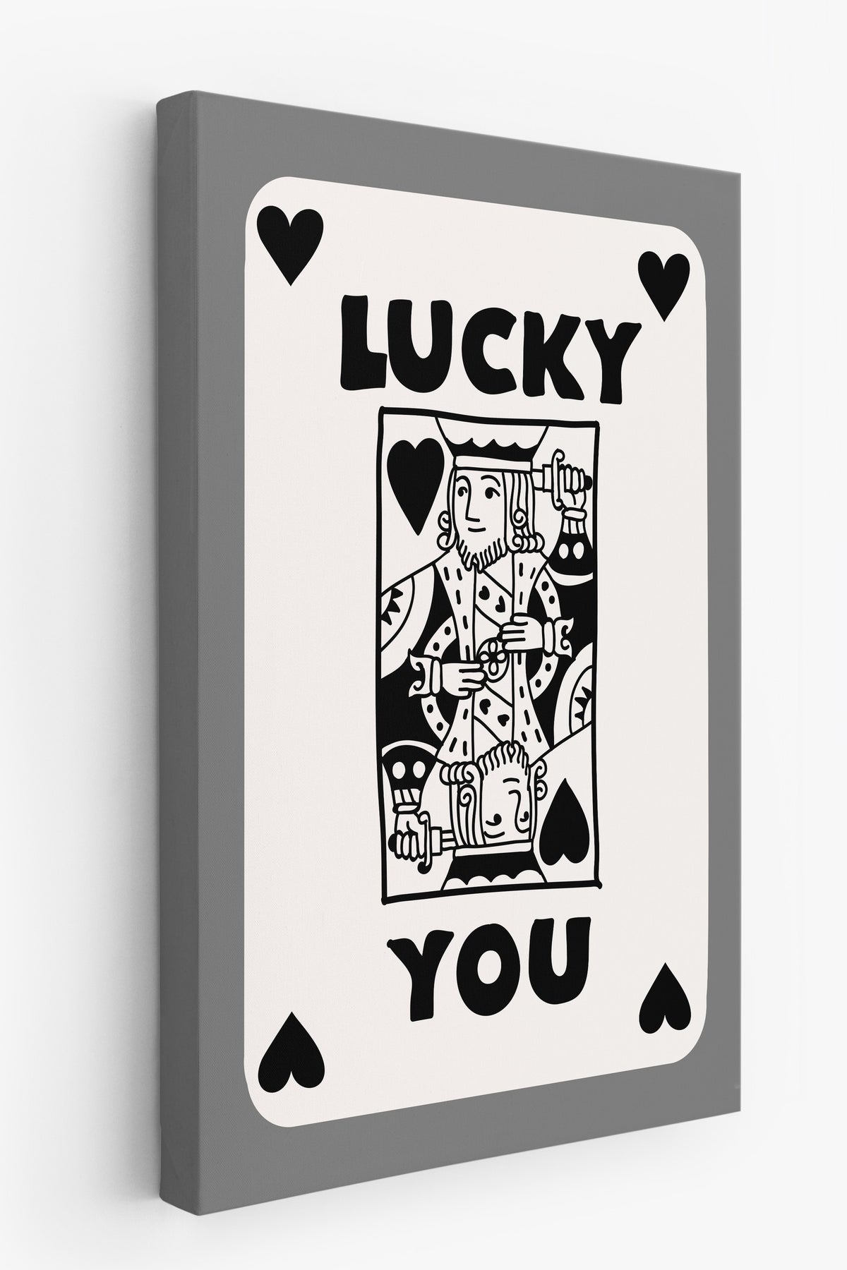 Farklı Tonlarda LUCKY YOU İllüstrasyon Kanvas Tablo
