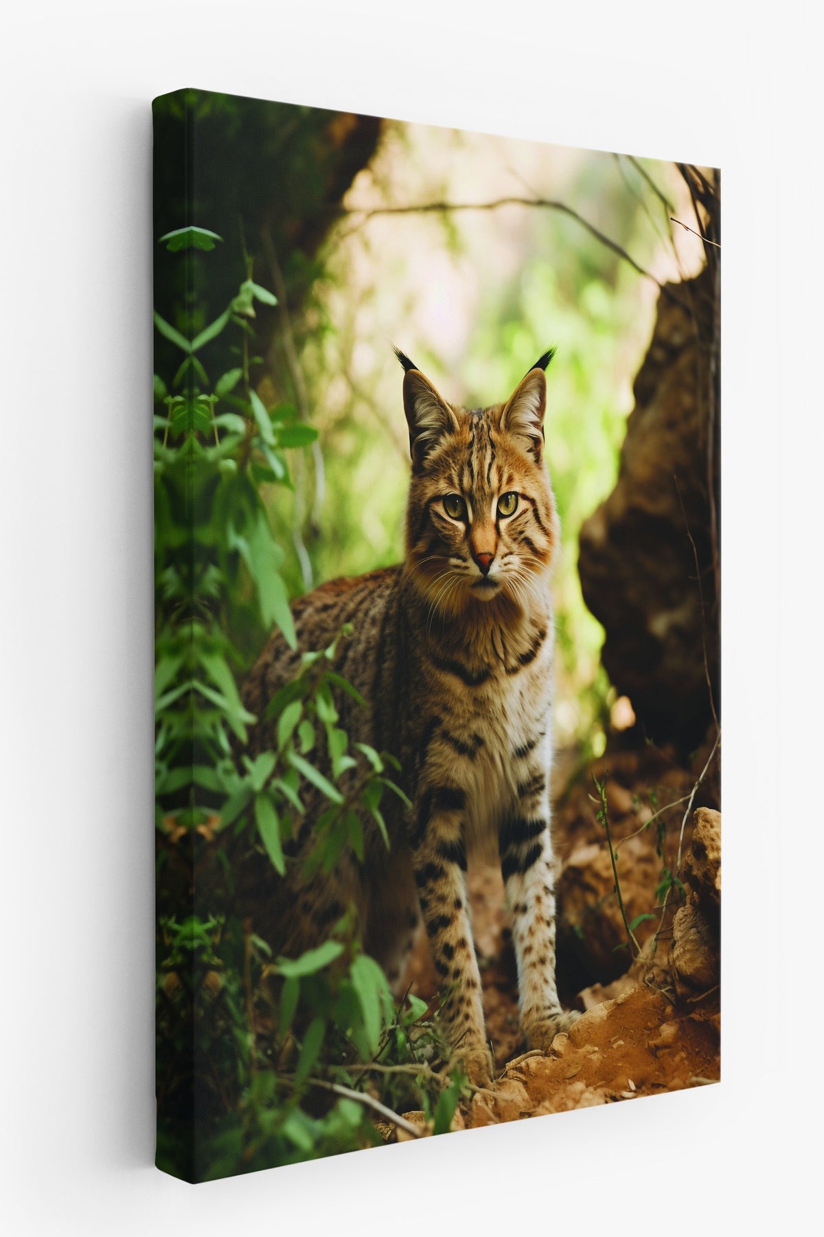 Doğada Vahşi Kedi Fotoğraf Kanvas Tablo
