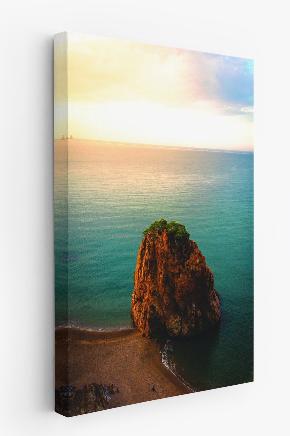 Deniz Manzaralı Kayalık Fotoğraf Kanvas Tablo