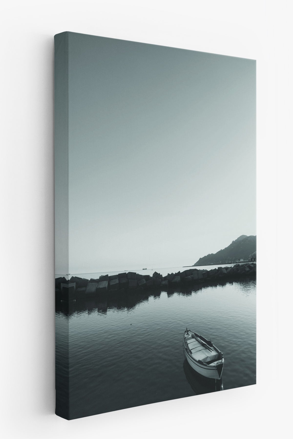 Deniz Manzarası ve Kayık Fotoğraf Kanvas Tablo