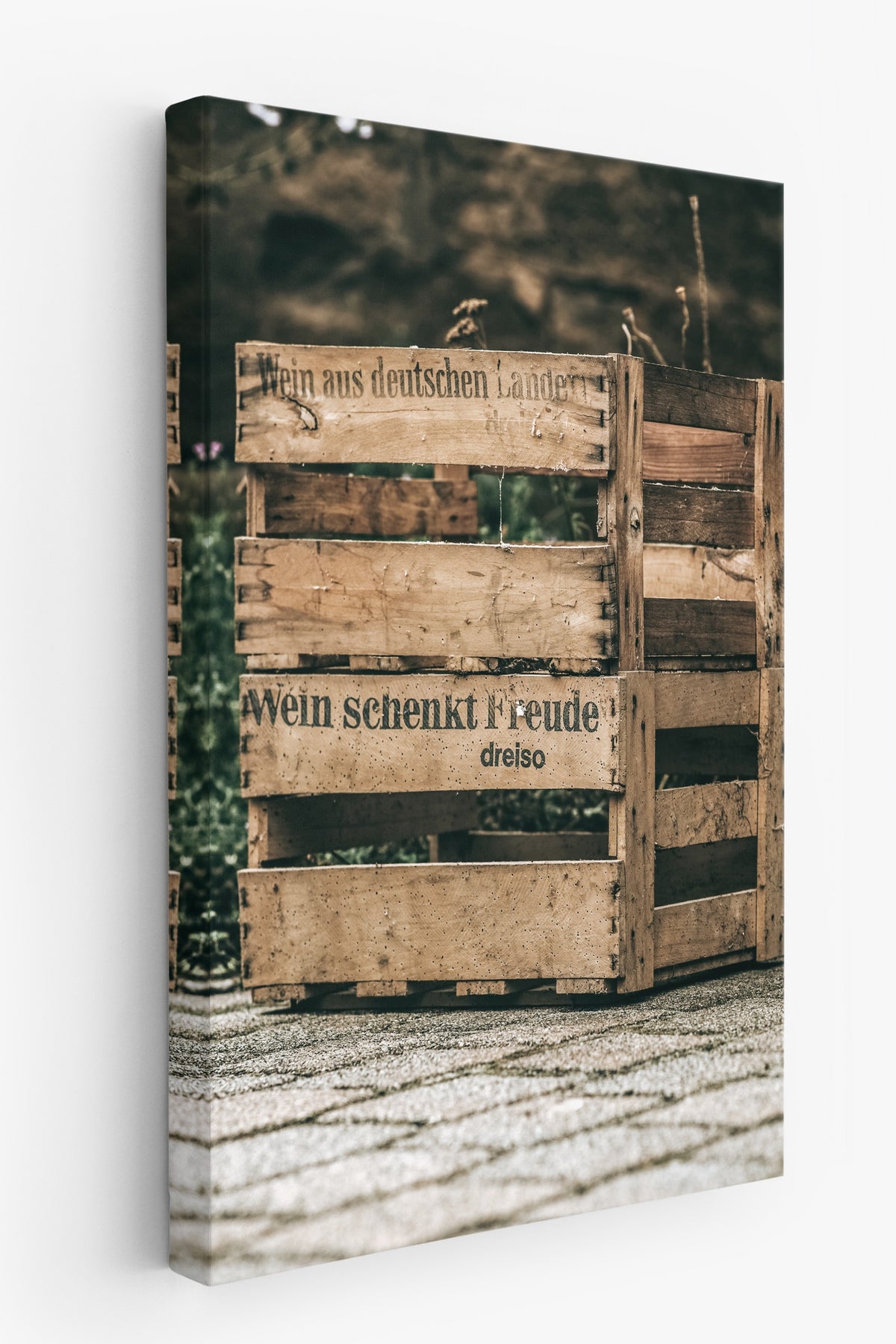 Wein schenkt Freude Rustic Kanvas Tablo