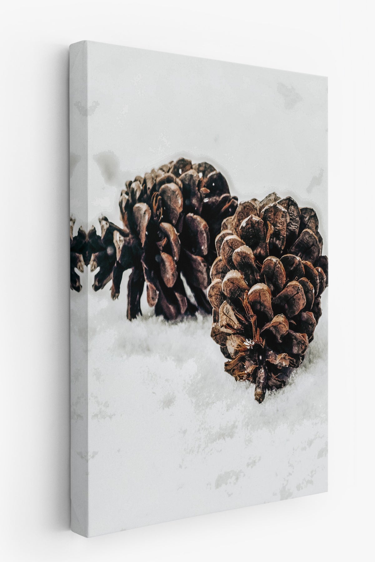 Kardaki Kozalaklar Rustic Kanvas Tablo