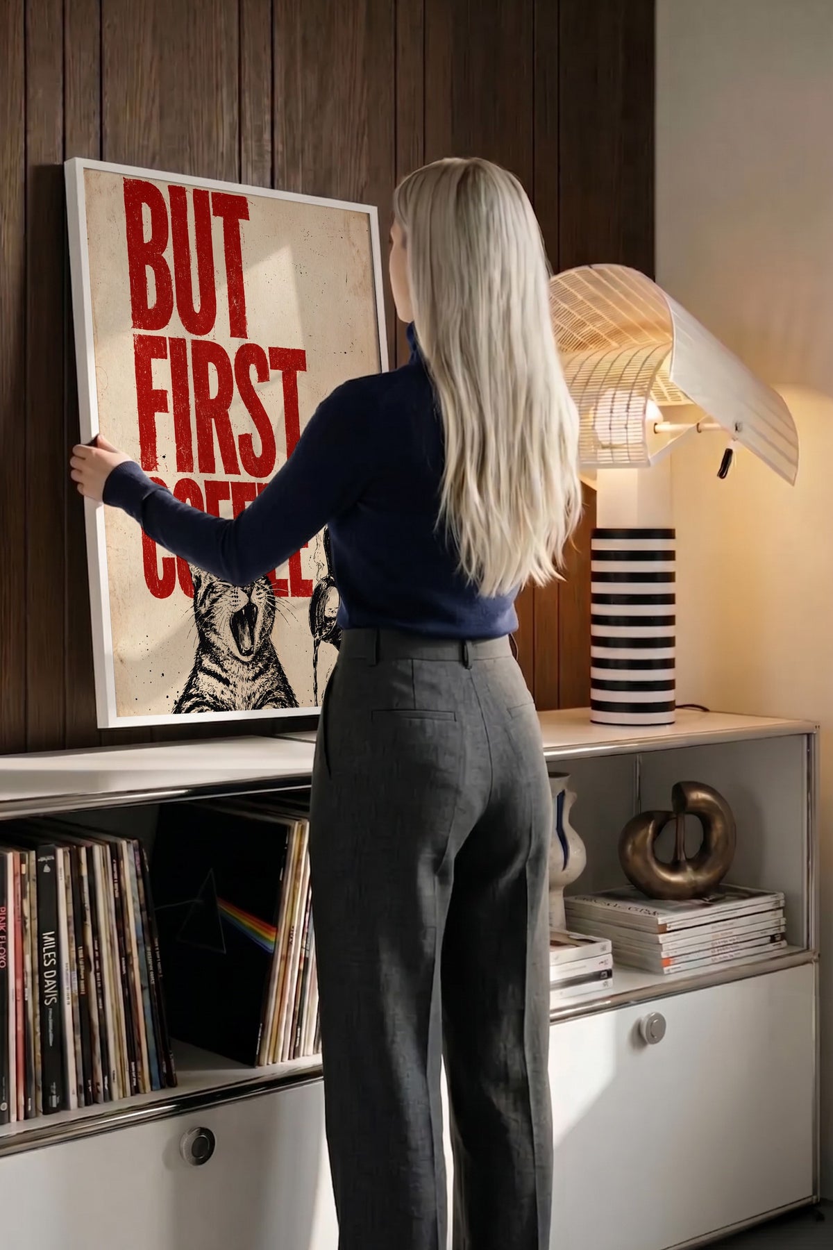 BUT FIRST, COFFEE Poster – Beyaz Çerçeveli Tablo