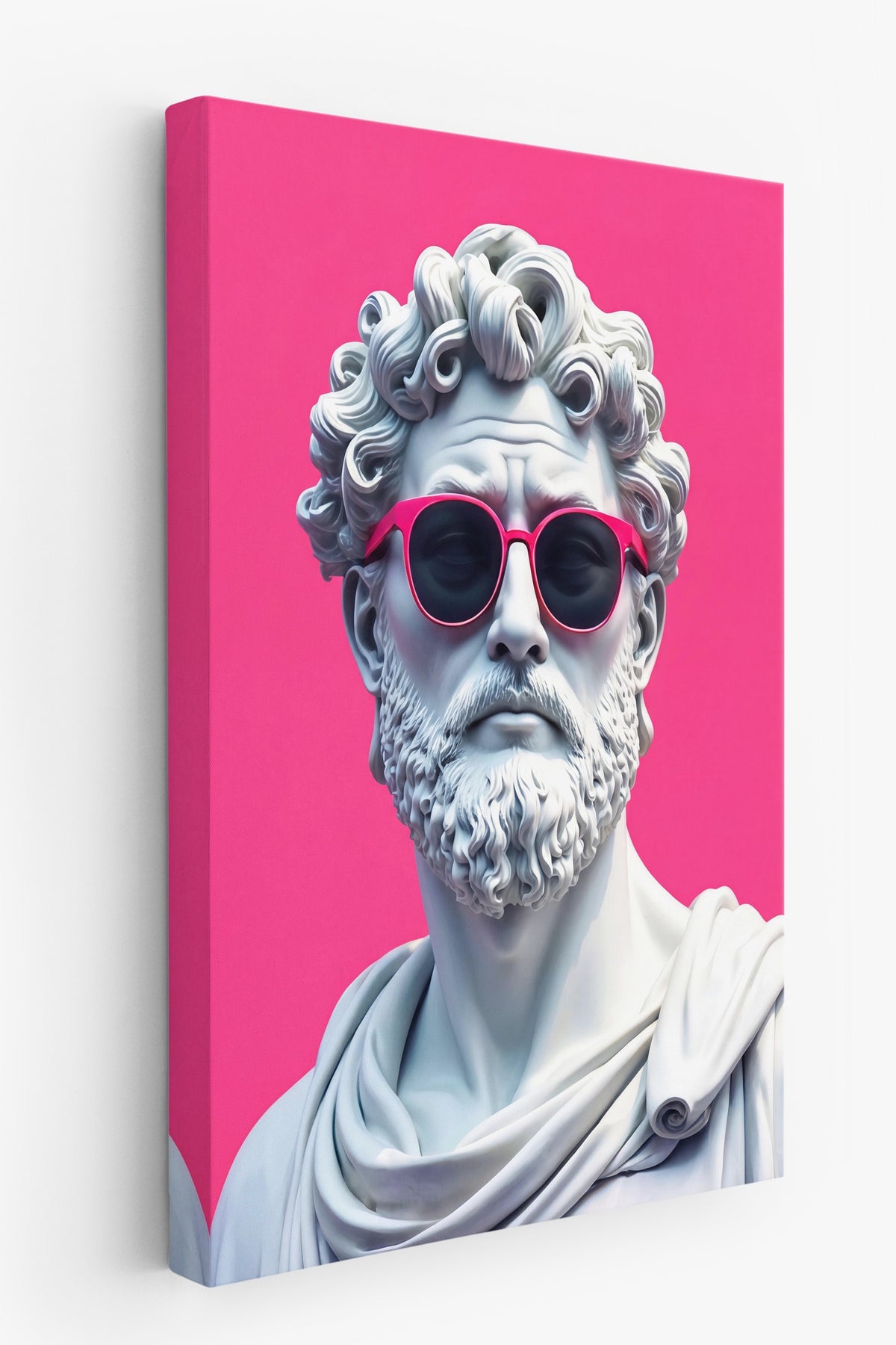 Pembe Gözlüklü Antik Büst Kanvas Tablo