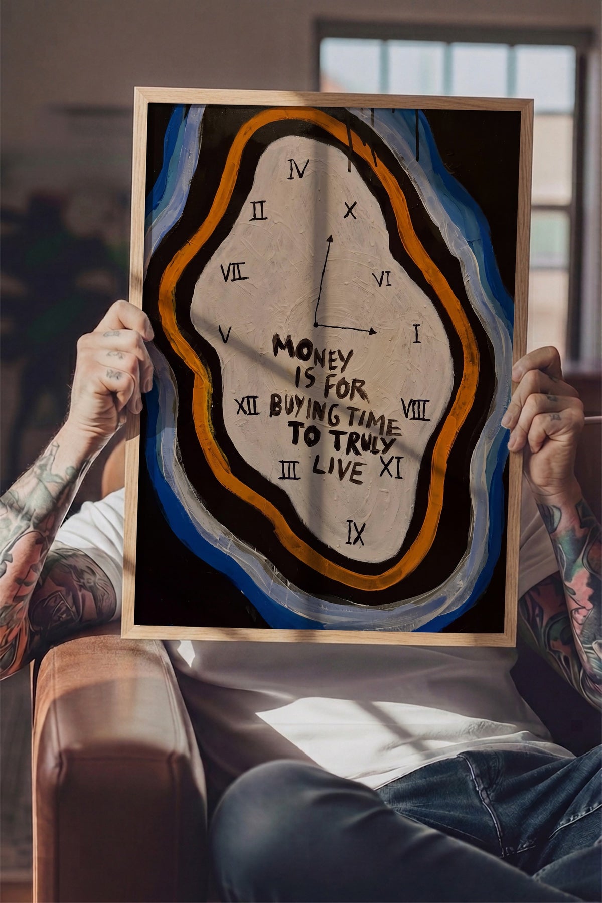 Money is for buying time to truly live Poster – Ahşap Çerçeveli Tablo