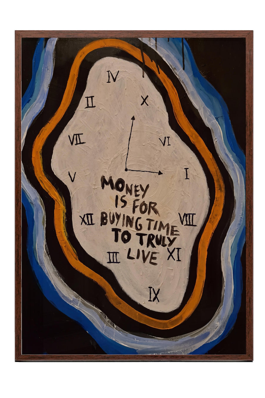 Money is for buying time to truly live Poster – Kahverengi Çerçeveli Tablo
