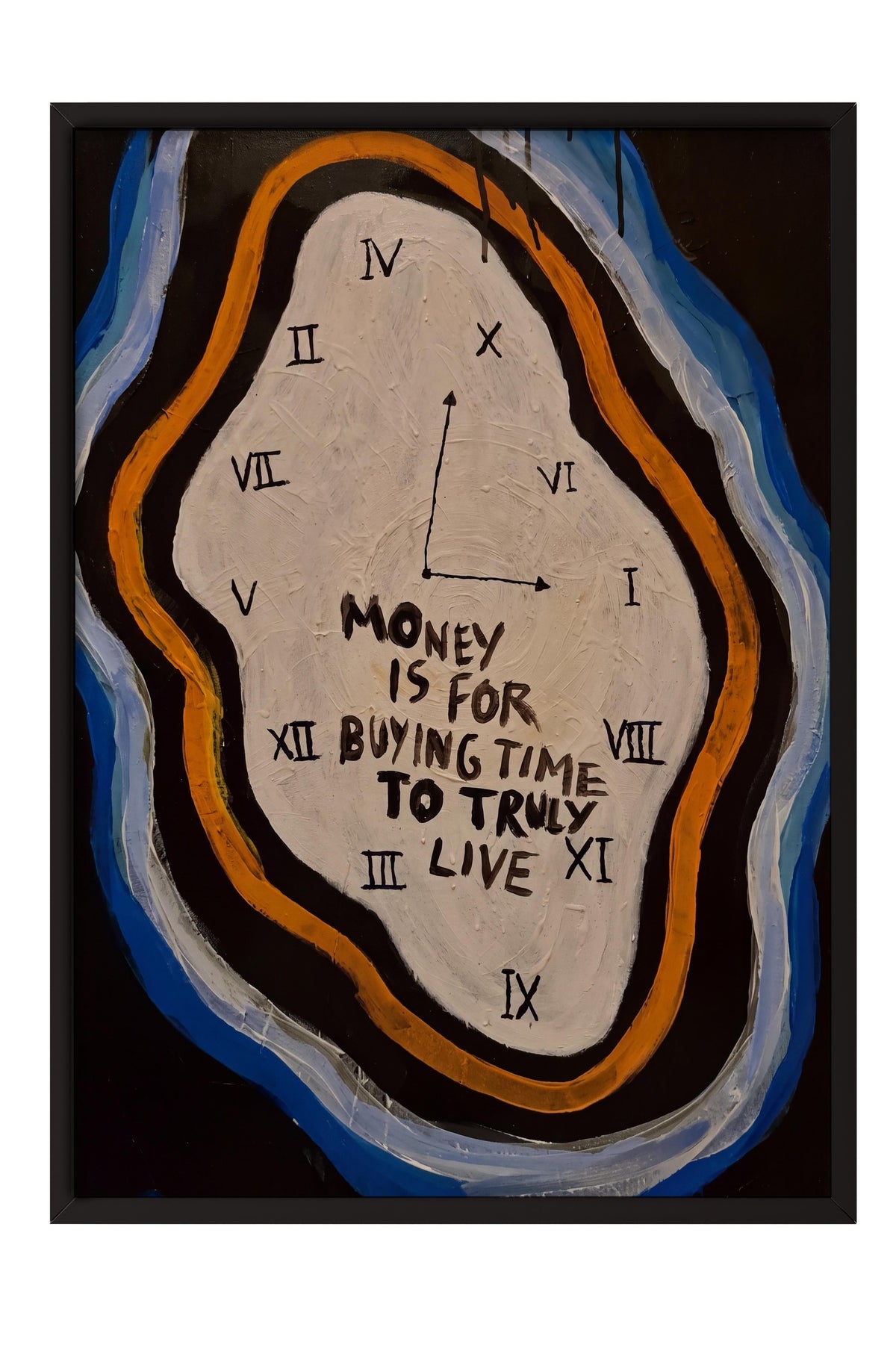 Money is for buying time to truly live Poster – Siyah Çerçeveli Tablo