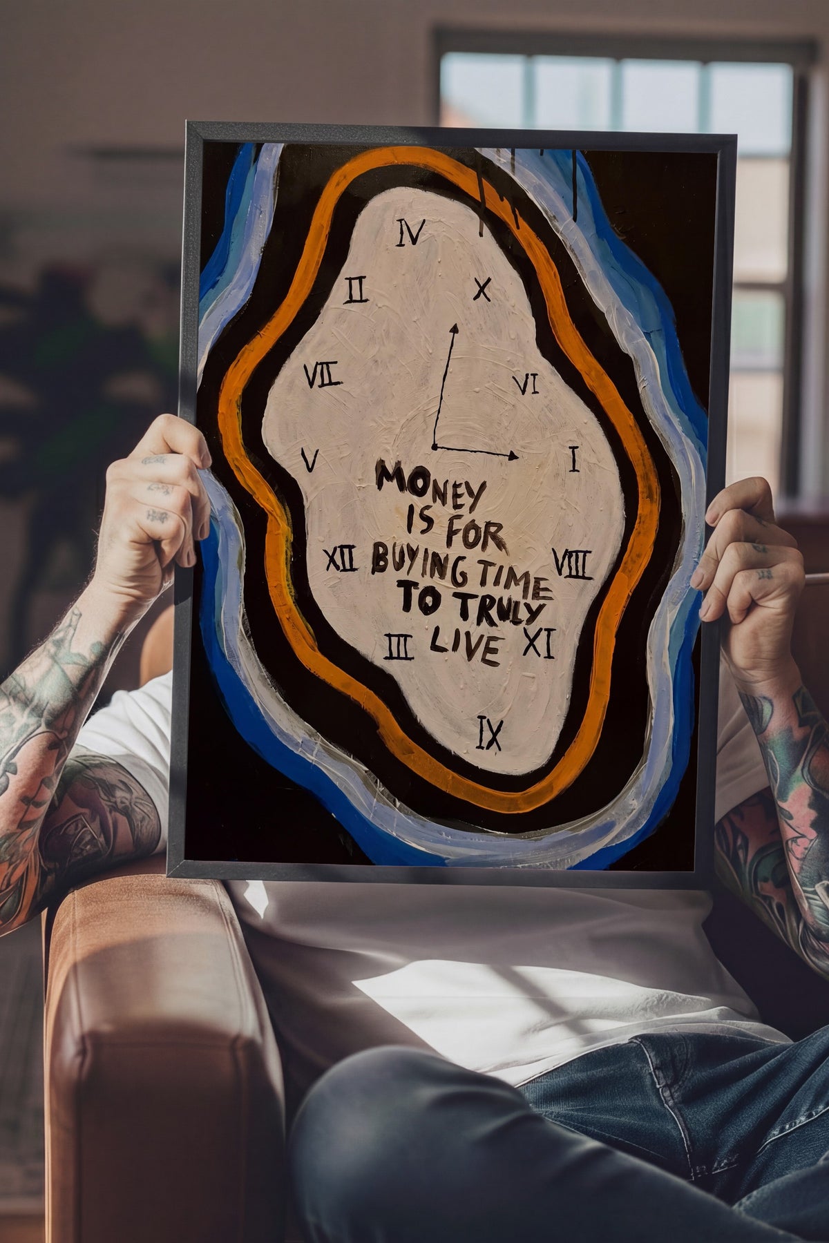 Money is for buying time to truly live Poster – Siyah Çerçeveli Tablo