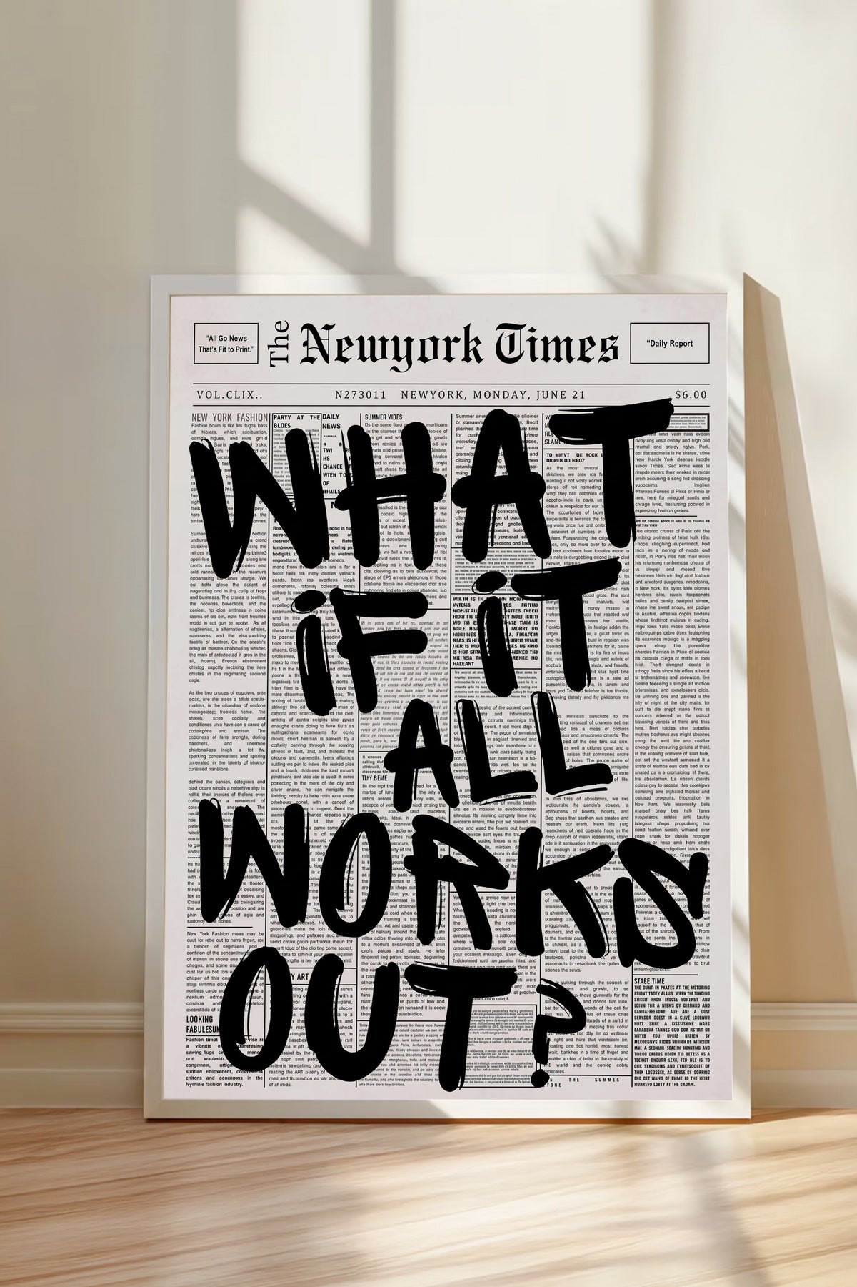 WHAT IF IT ALL WORKS OUT? Poster – Beyaz Çerçeveli Tablo