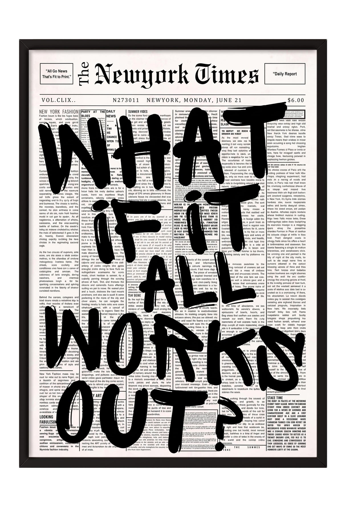 WHAT IF IT ALL WORKS OUT? Poster – Siyah Çerçeveli Tablo