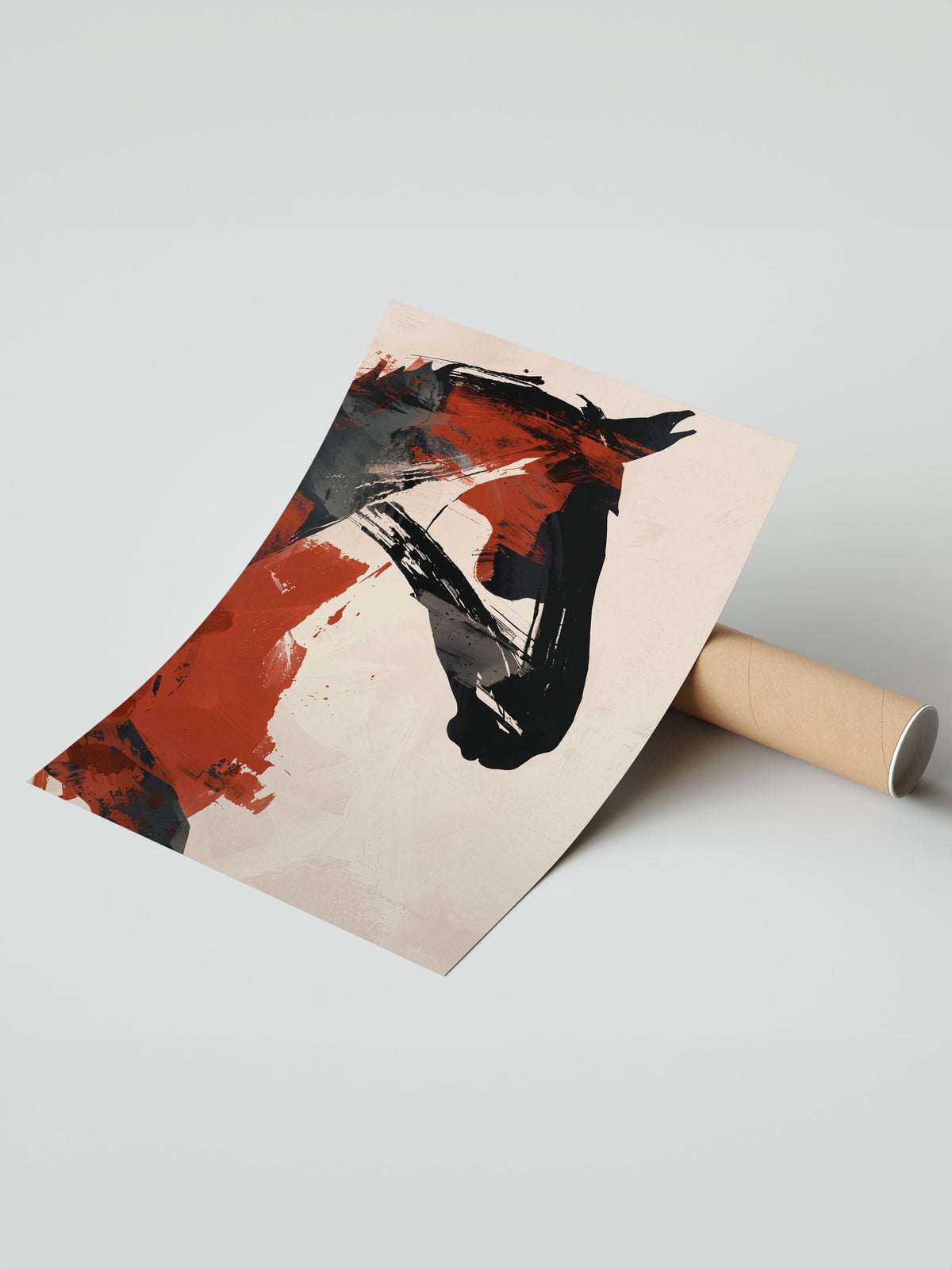 Soyut Fırça Darbeli At Portresi Çerçevesiz Poster
