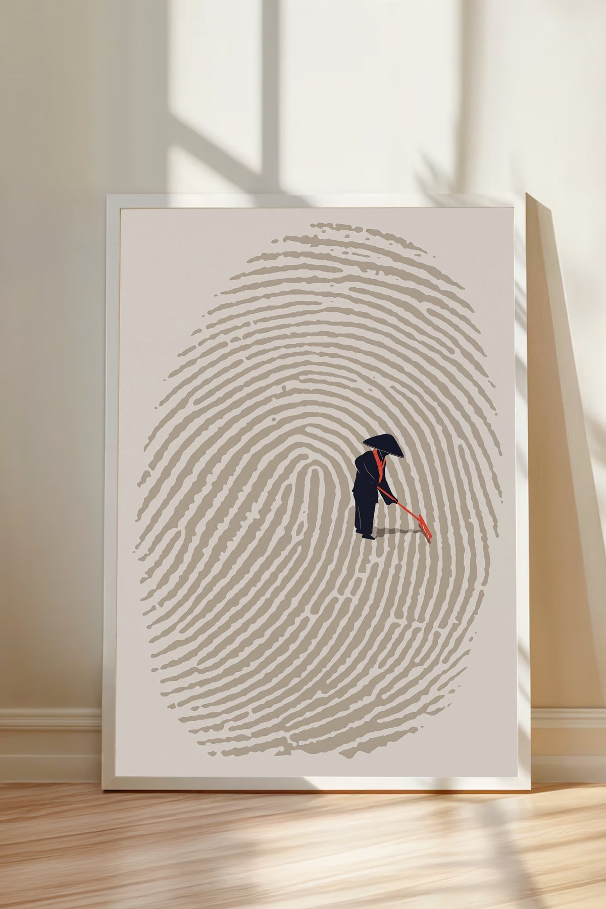 Parmak İzinde Bahçıvan Poster – Beyaz Çerçeveli Tablo