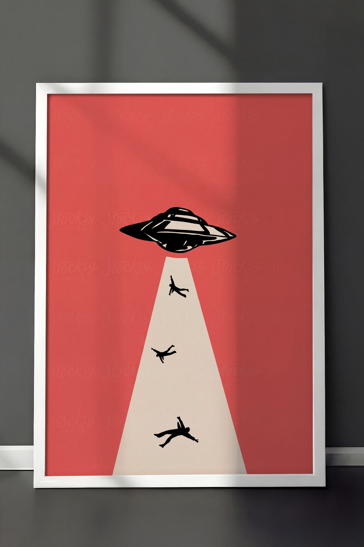 Uzaylı Kaçırma Sahnesi Poster – Beyaz Çerçeveli Tablo