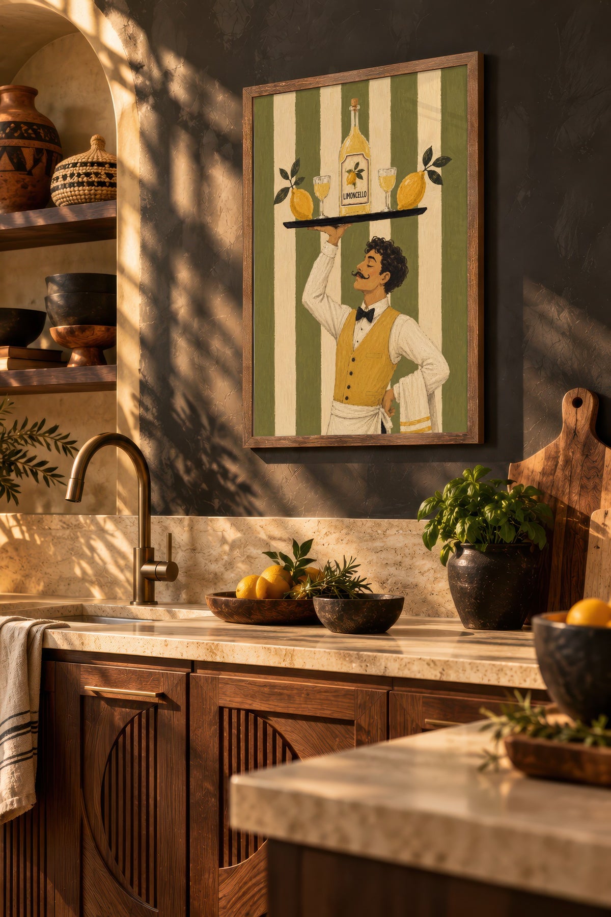 Limoncello Poster – Kahverengi Çerçeveli Tablo